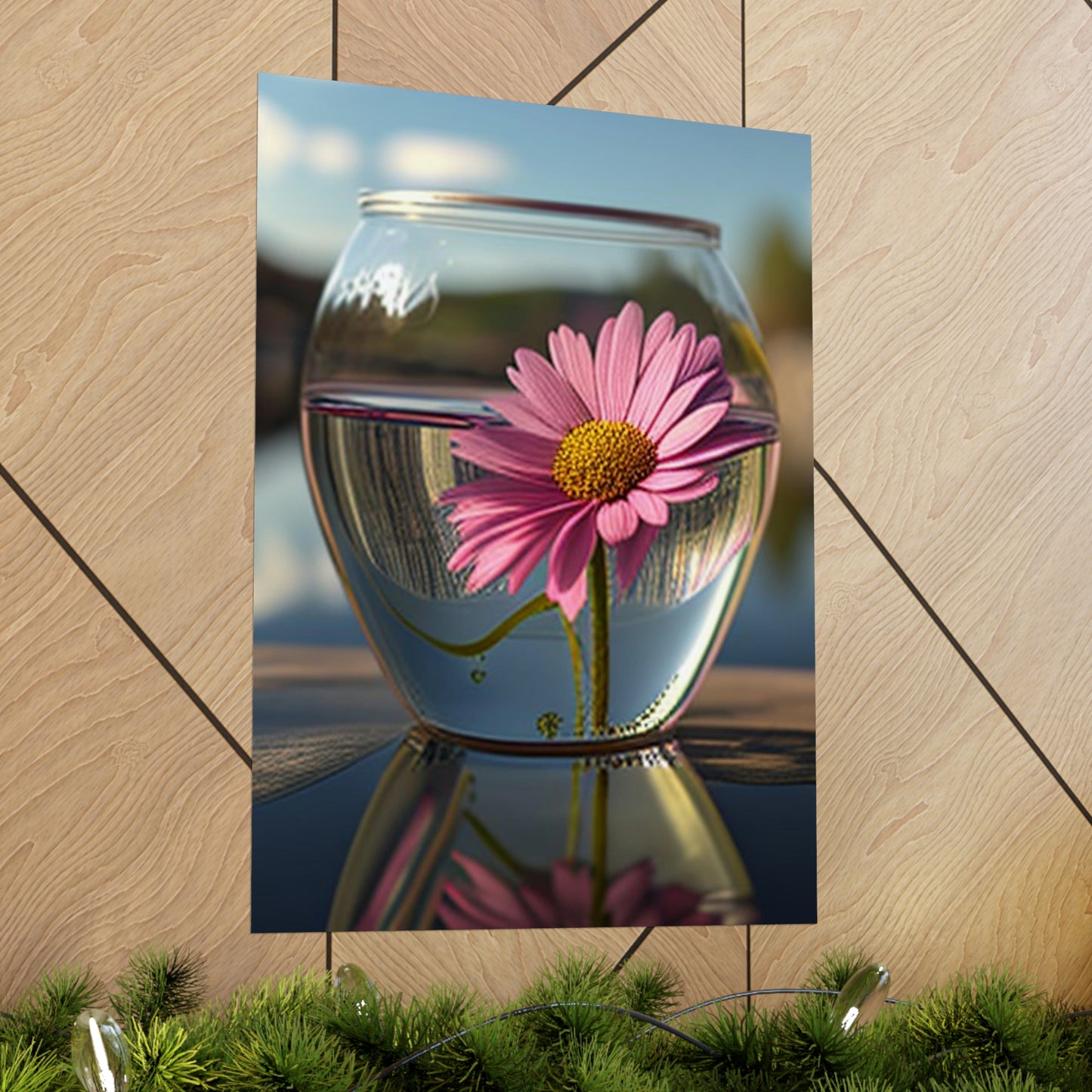 Premium Matte Vertical Posters Pink Daisy 3