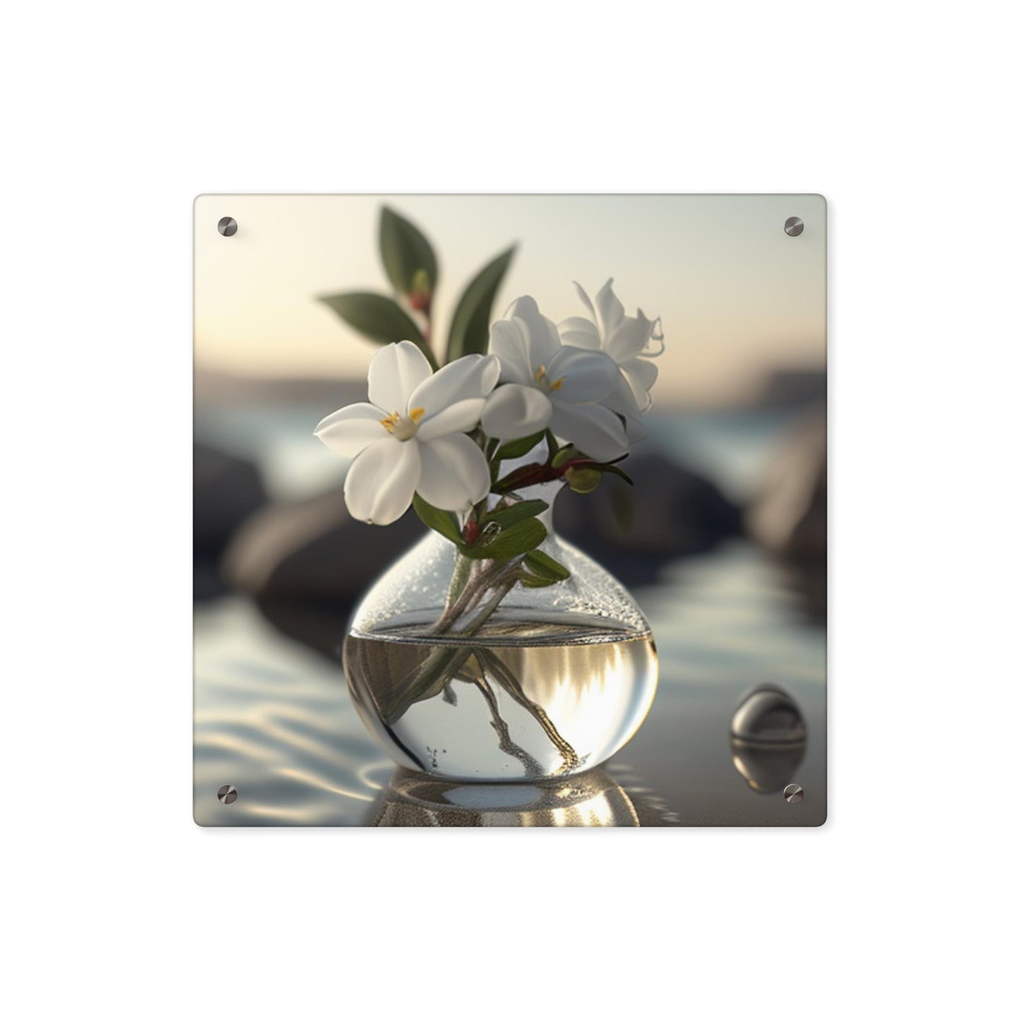 Acrylic Wall Art Panels Jasmine glass vase 1