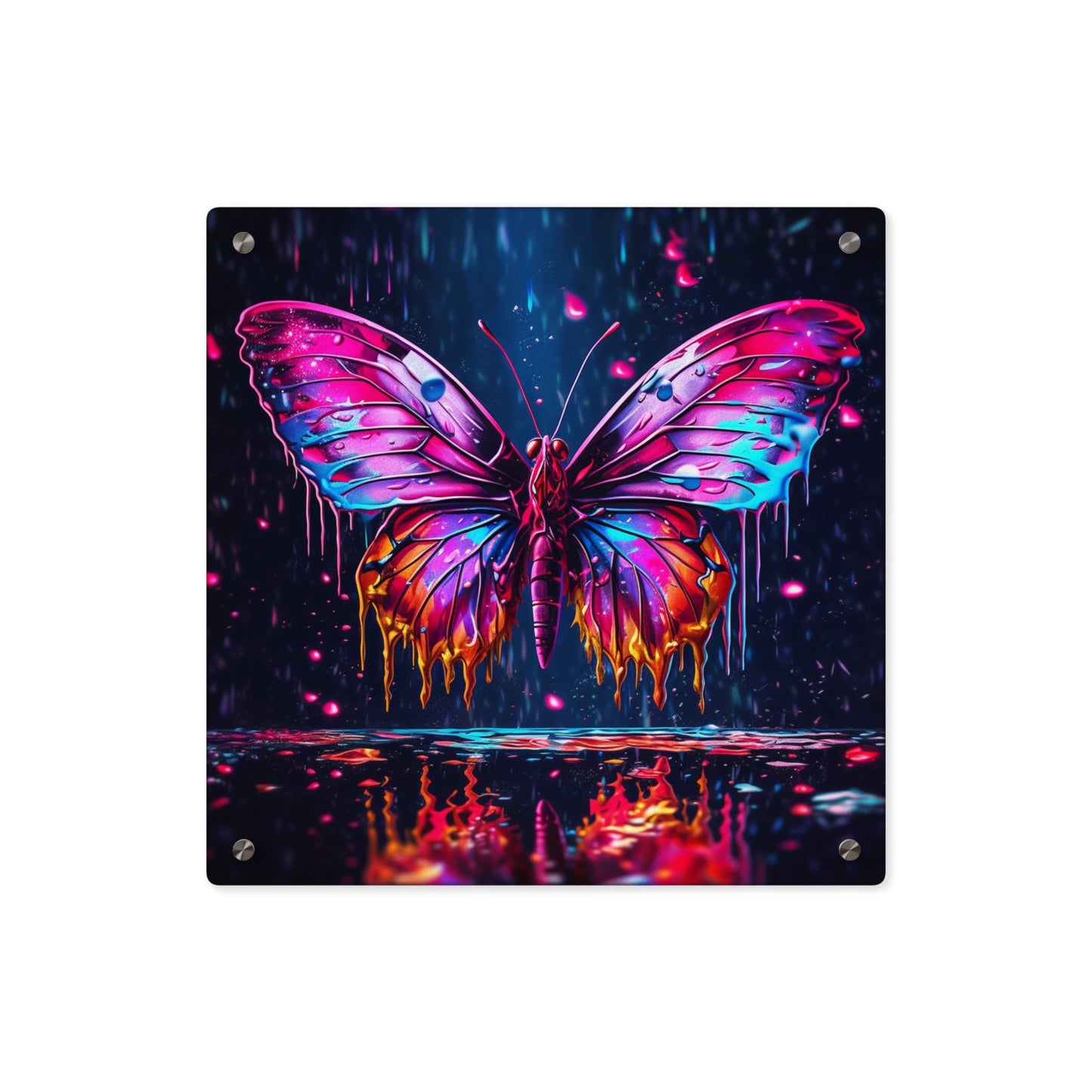 Acrylic Wall Art Panels Pink Butterfly Flair 2