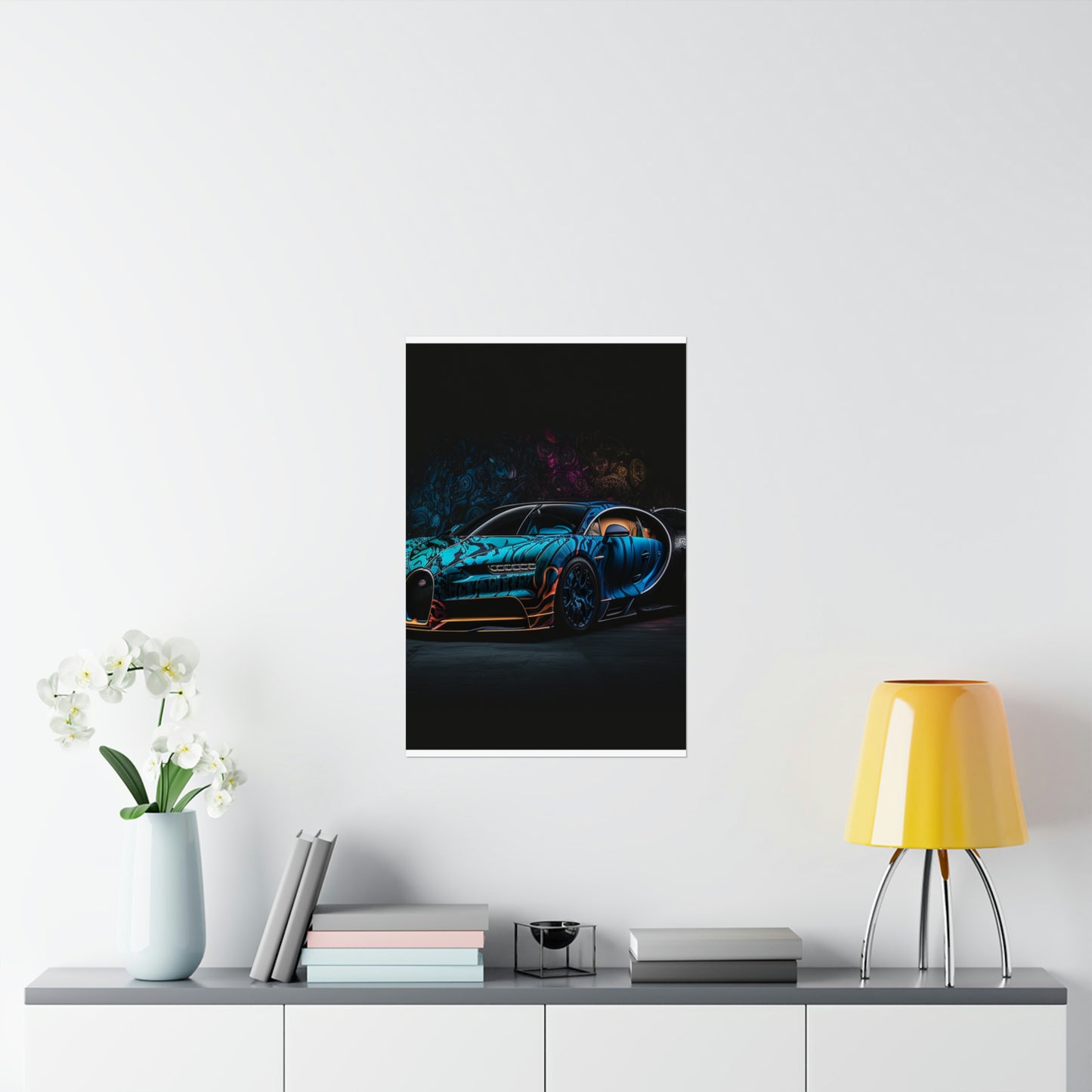 Premium Matte Vertical Posters Bugatti Blue 3