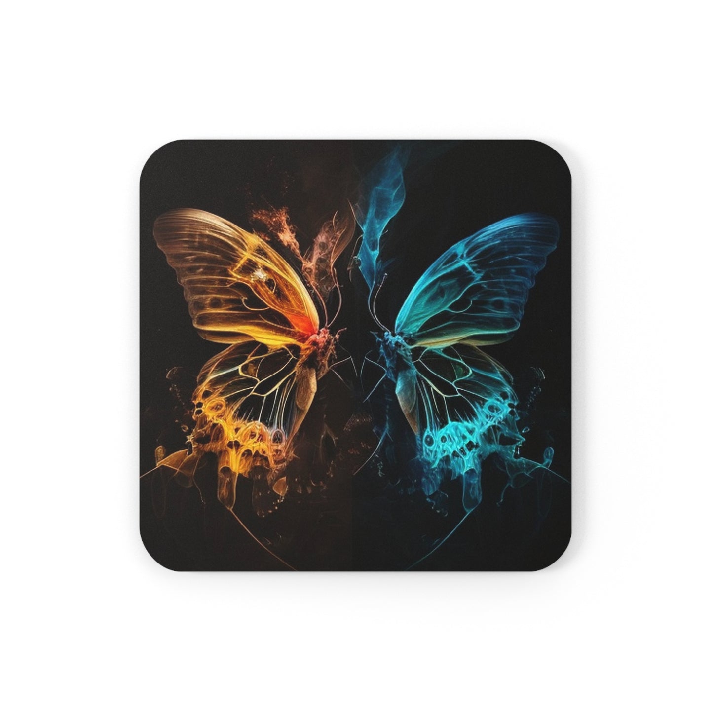 Corkwood Coaster Set Kiss Neon Butterfly 3