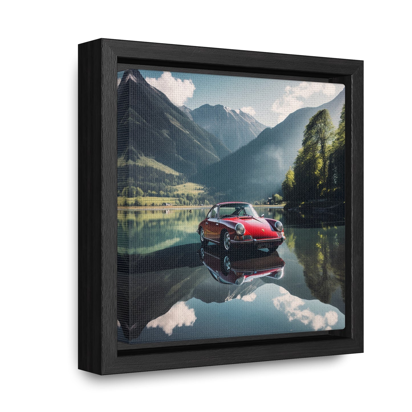 Gallery Canvas Wraps, Square Frame Porsche Lake 3