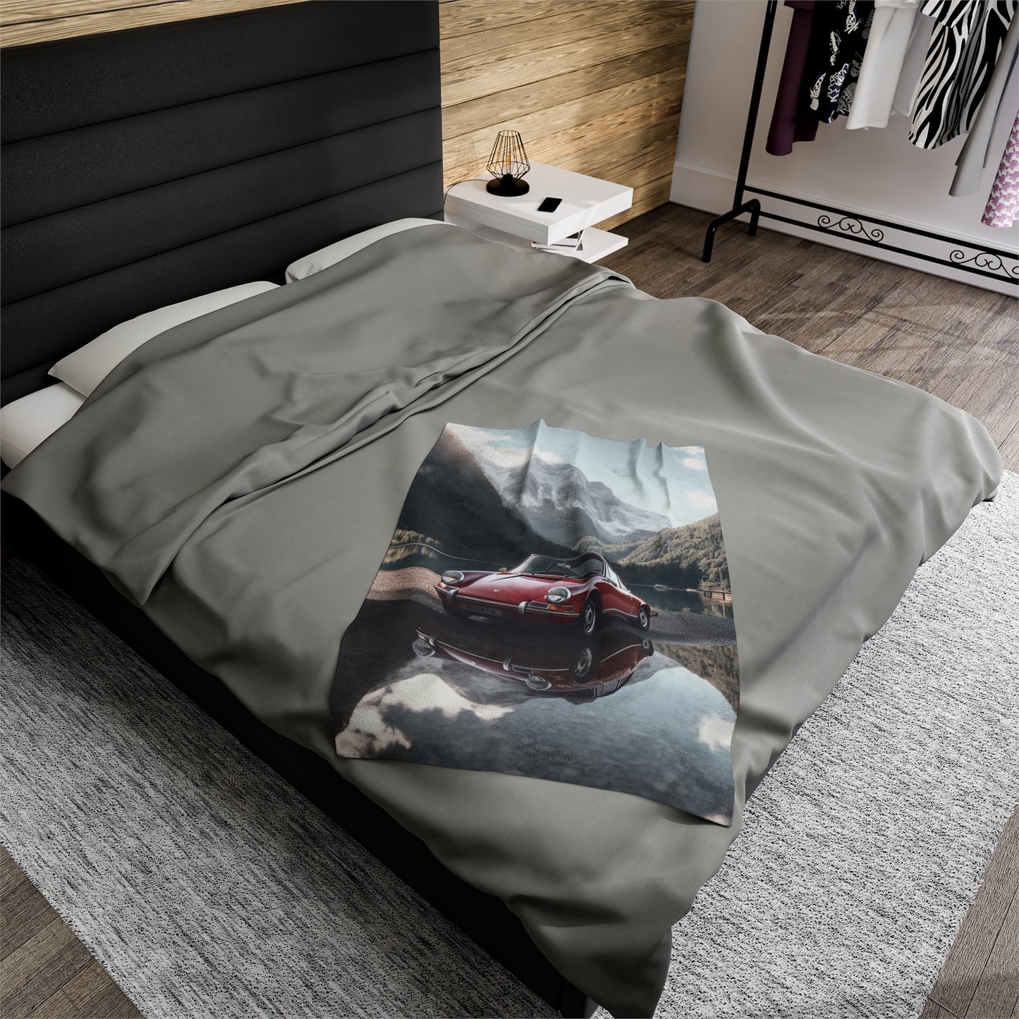 Velveteen Plush Blanket Porsche Lake 4