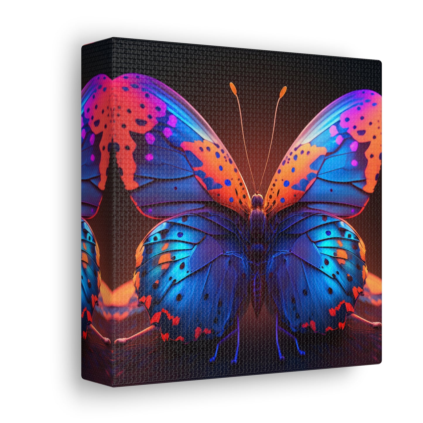 Canvas Gallery Wraps Neon Butterfly Macro 3