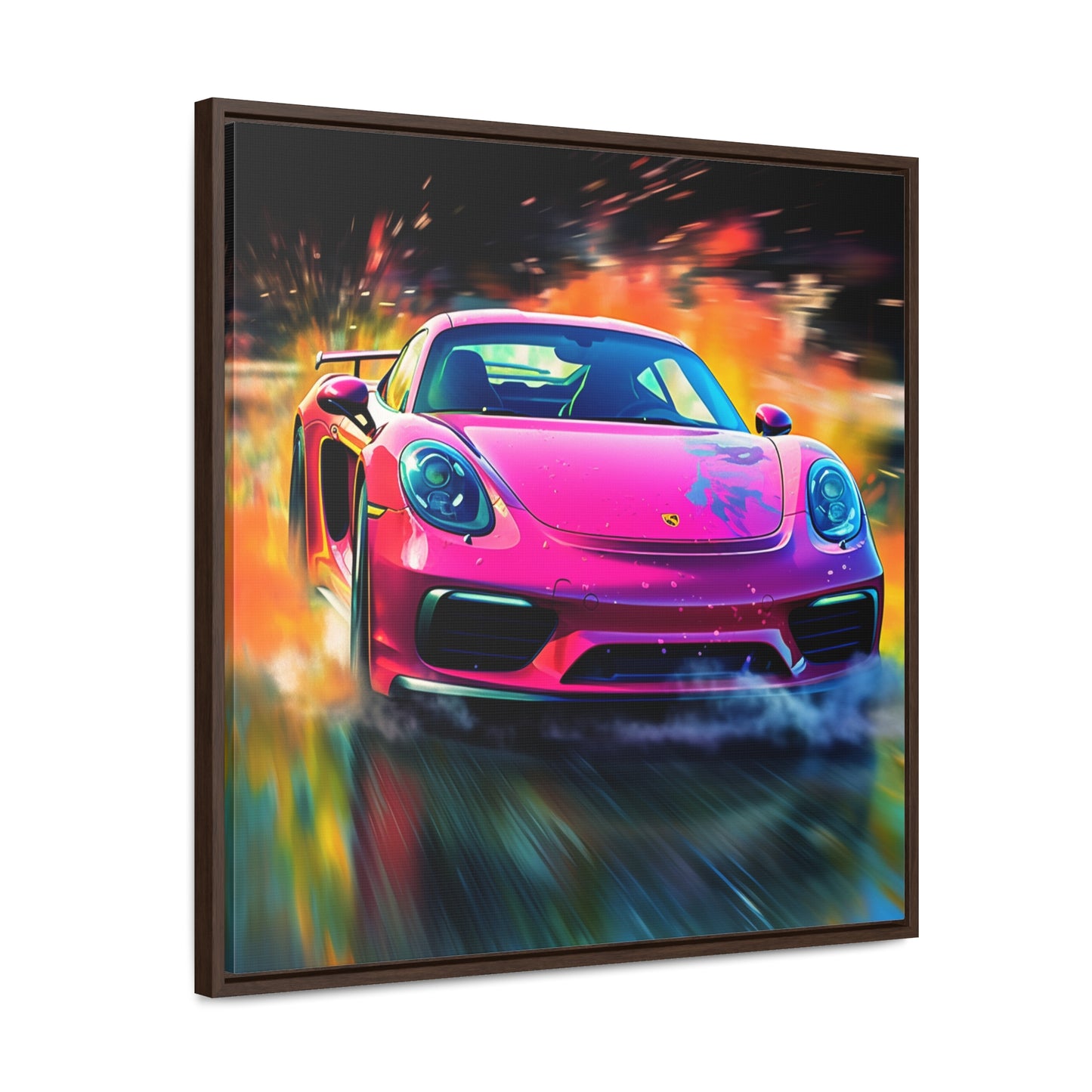 Gallery Canvas Wraps, Square Frame Pink Porsche water fusion 4