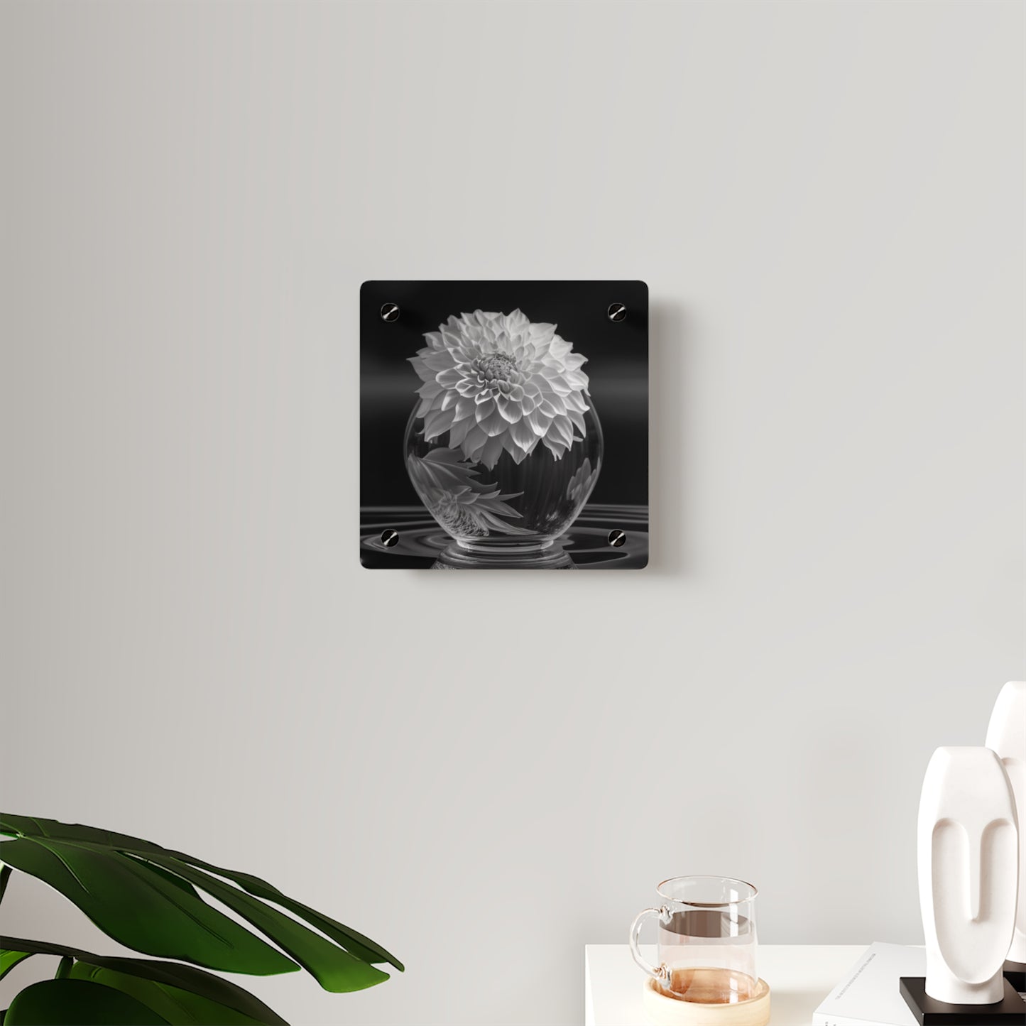 Acrylic Wall Art Panels White Dahlia 1