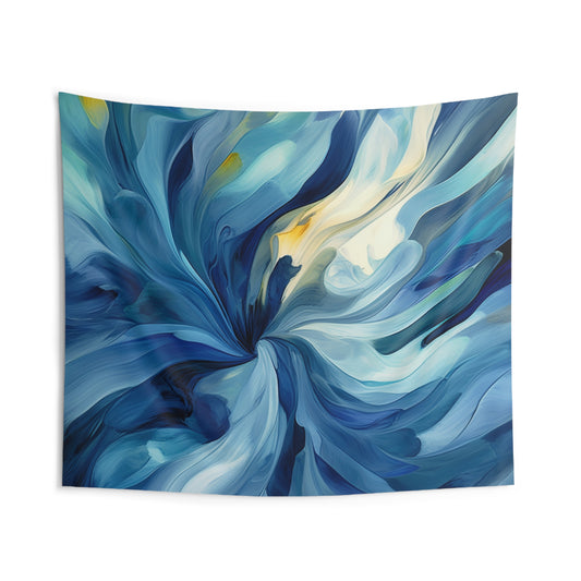 Indoor Wall Tapestries Blue Tluip Abstract 4