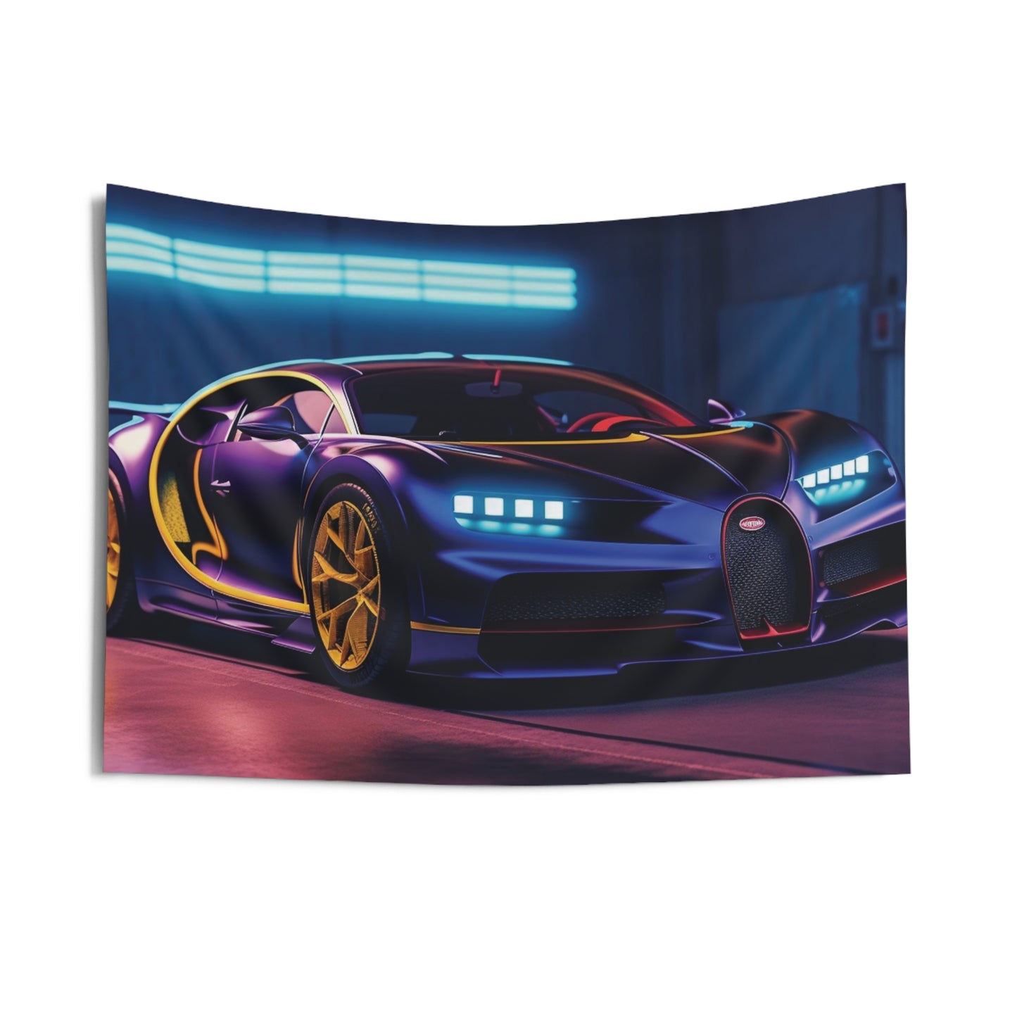 Indoor Wall Tapestries Hyper Bugatti Neon Chiron 4