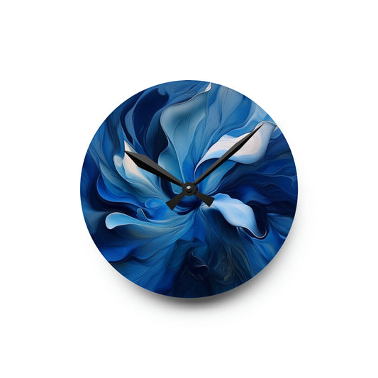 Acrylic Wall Clock Abstract Blue Tulip 4