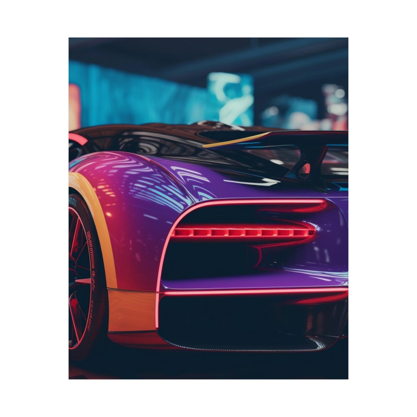 Premium Matte Vertical Posters Hyper Bugatti Neon Chiron 3