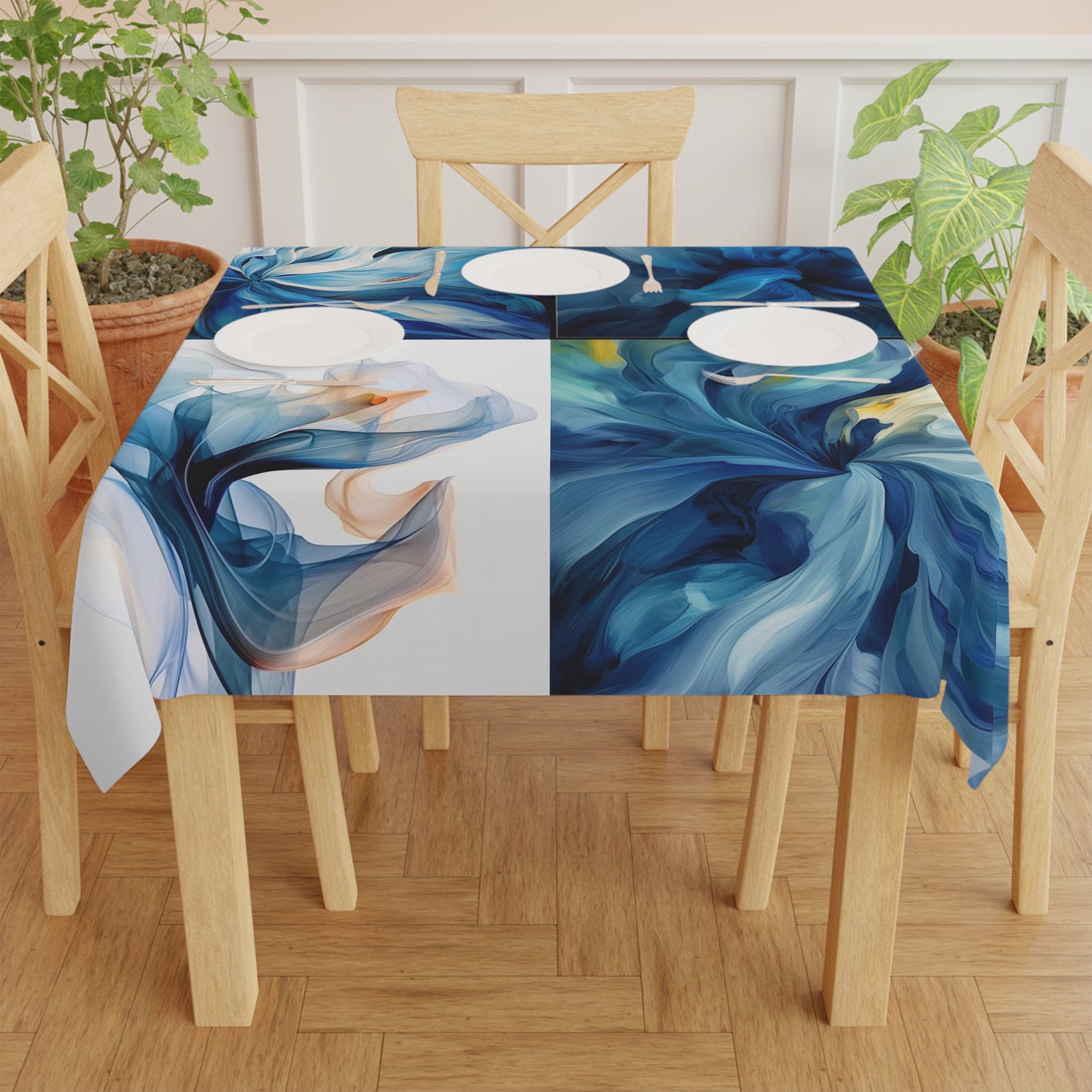 Tablecloth Blue Tluip Abstract 5