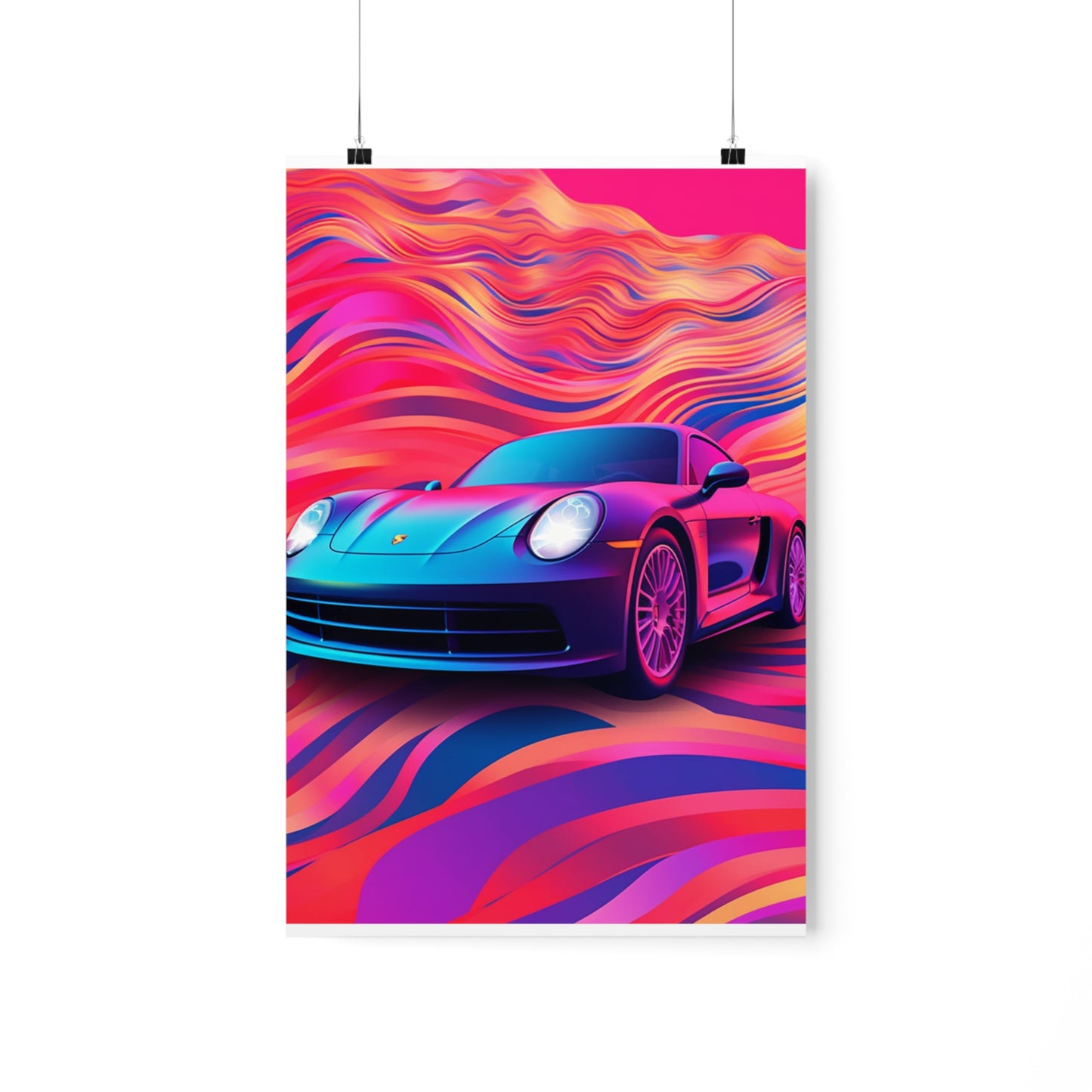 Premium Matte Vertical Posters Porsche Water Fusion 3