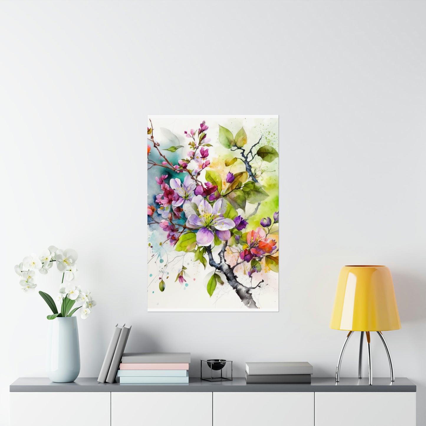 Premium Matte Vertical Posters Mother Nature Bright Spring Colors Realistic Watercolor 4