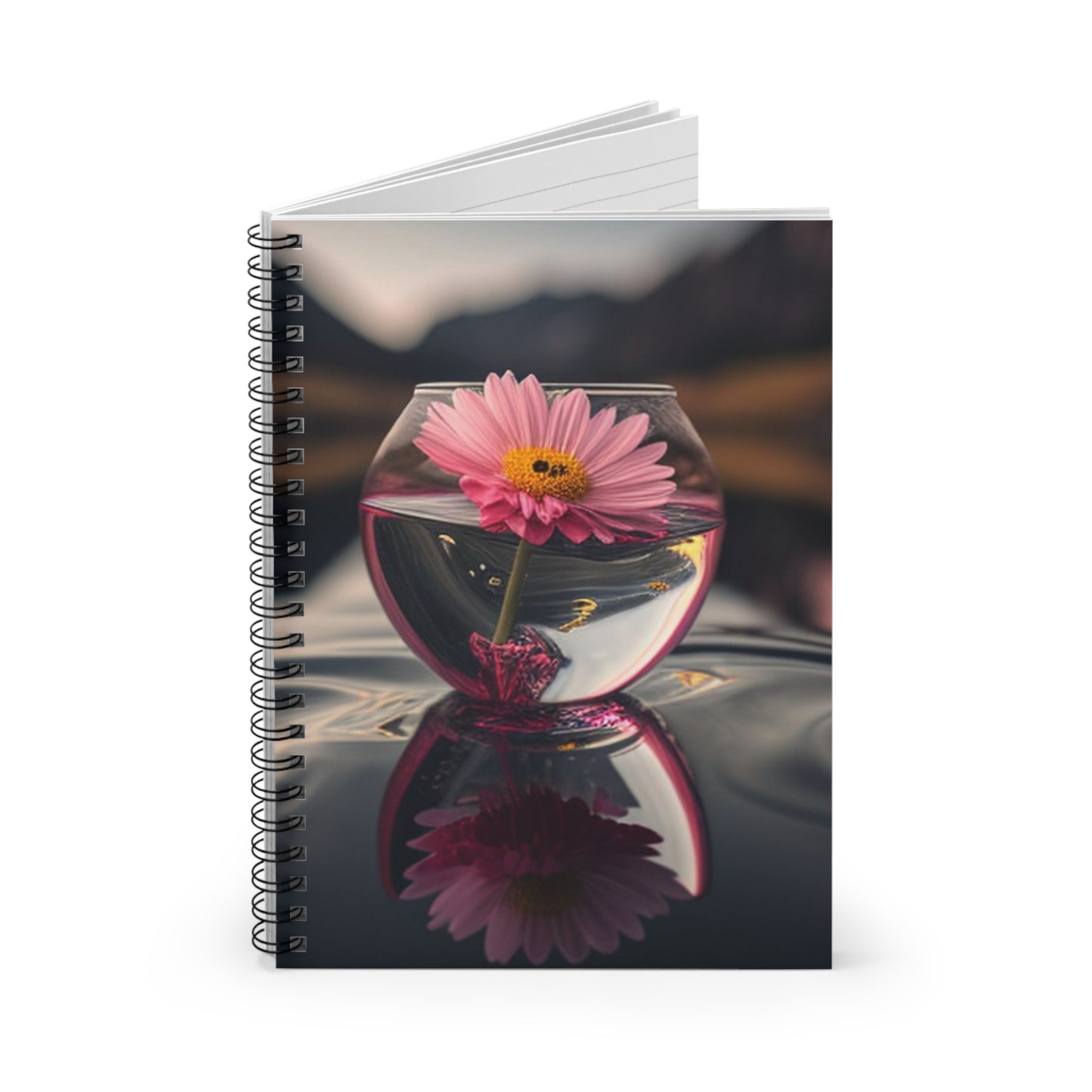 Spiral Notebook - Ruled Line Pink Daisy 1