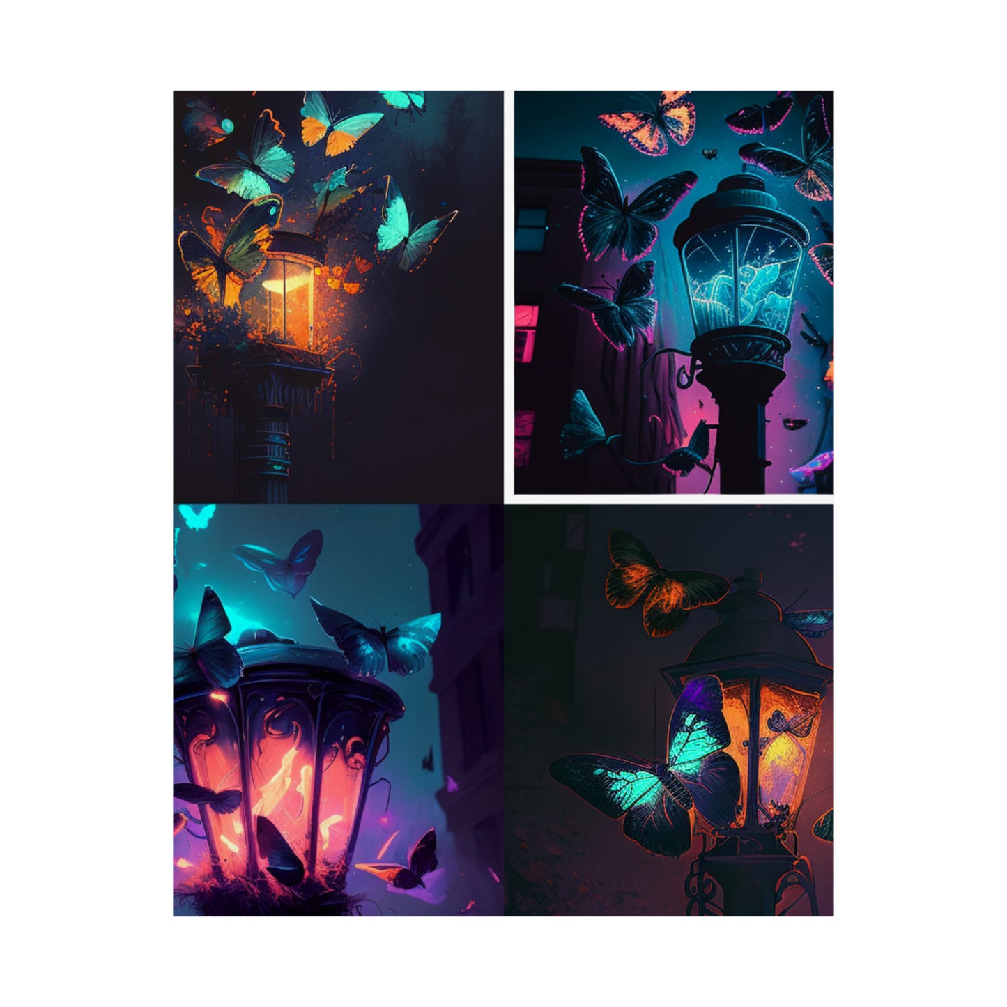 Premium Matte Vertical Posters Street Light Butterfly 5