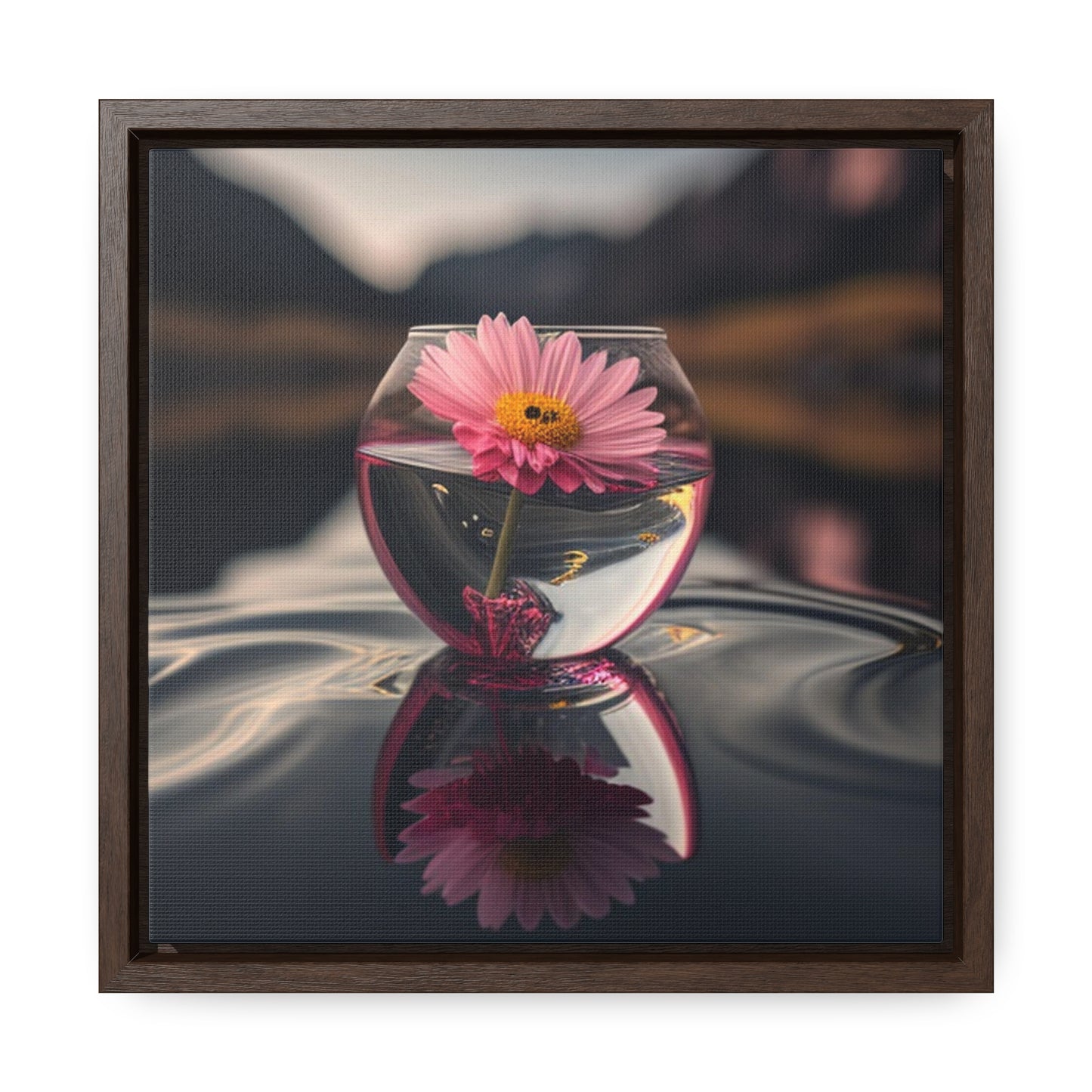 Gallery Canvas Wraps, Square Frame Pink Daisy 1