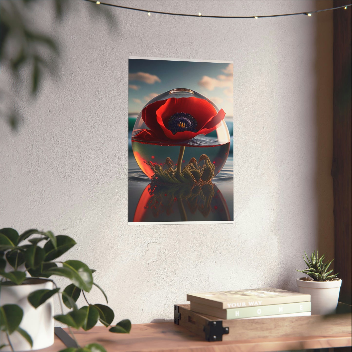 Premium Matte Vertical Posters Red Anemone in a Vase 4