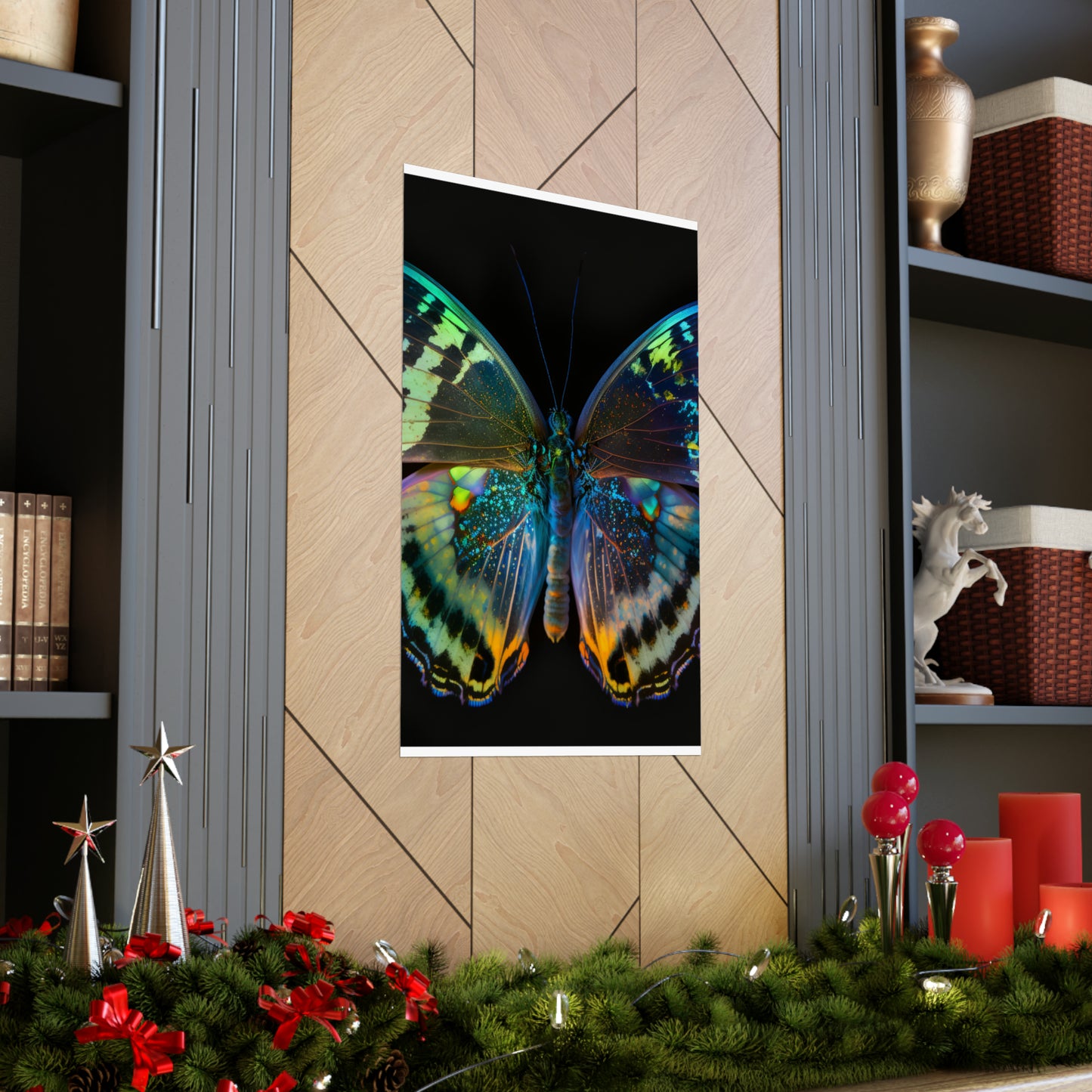 Premium Matte Vertical Posters Neon Butterfly Flair 4