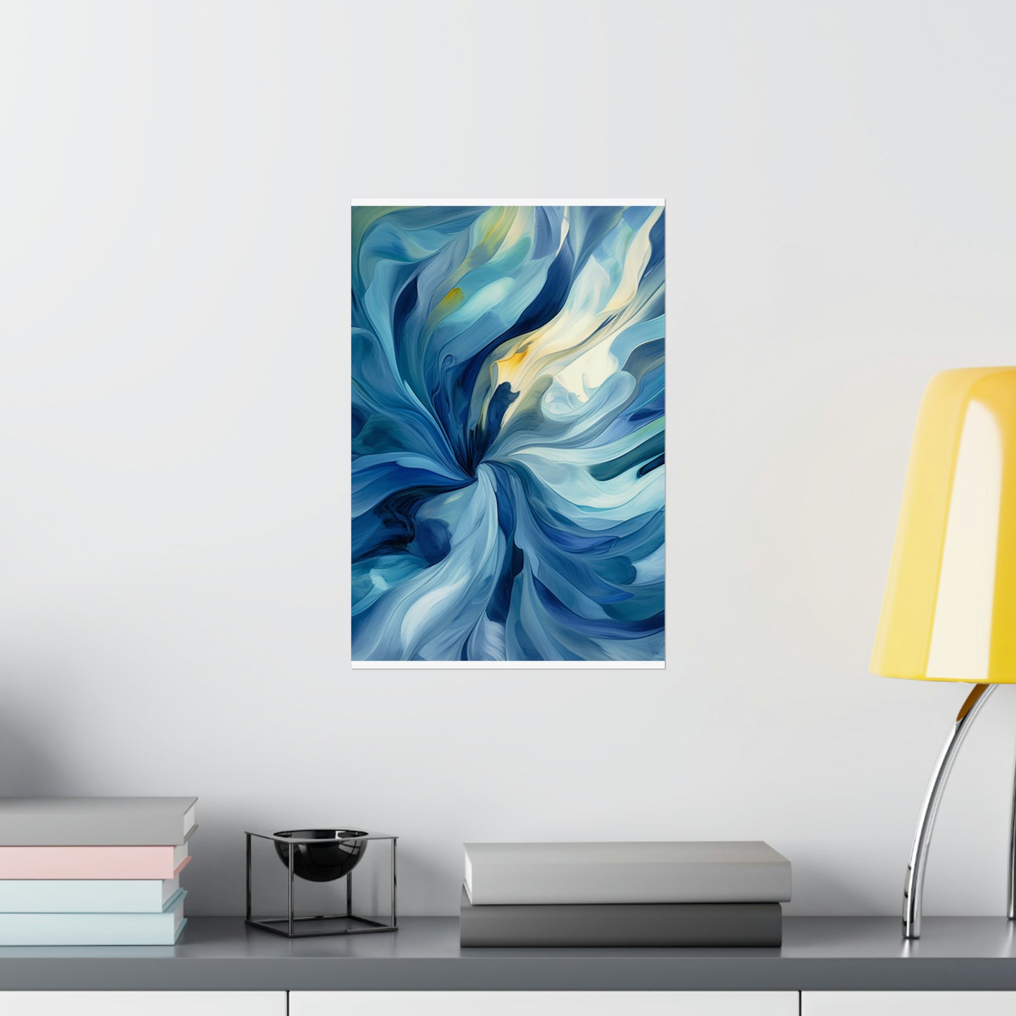 Premium Matte Vertical Posters Blue Tluip Abstract 4