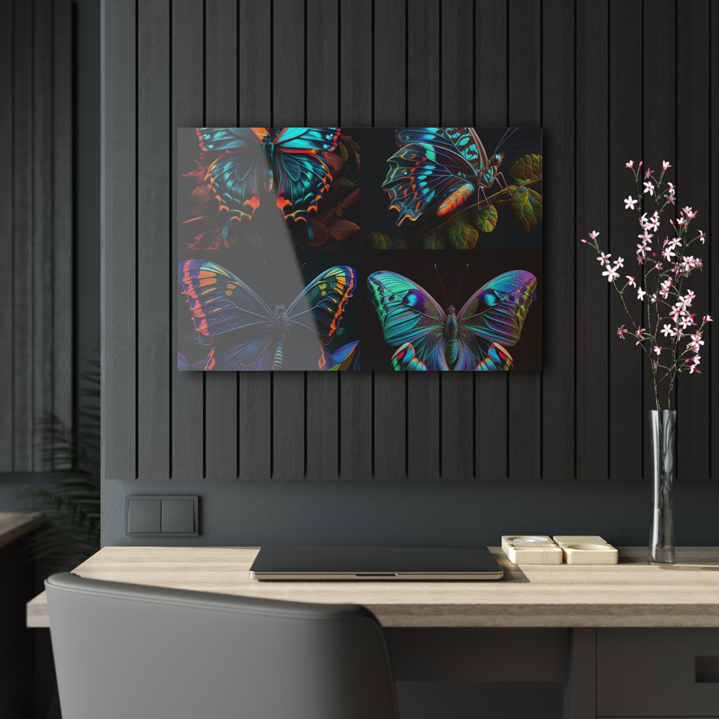 Acrylic Prints Hue Neon Butterfly 5