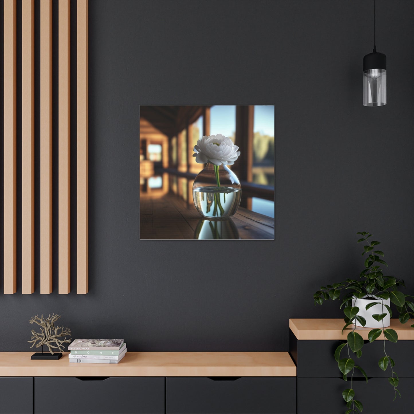 Canvas Gallery Wraps White Peony glass vase 3