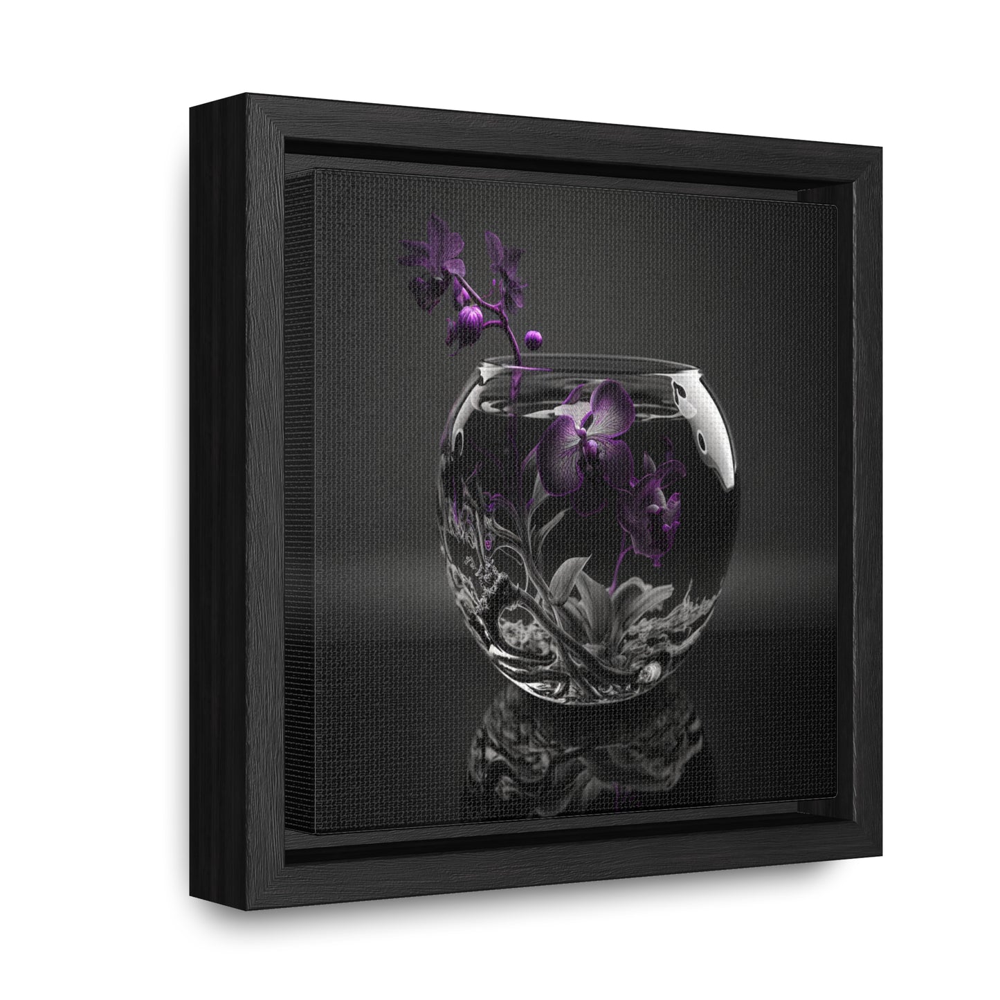 Gallery Canvas Wraps, Square Frame Purple Orchid Glass vase 3