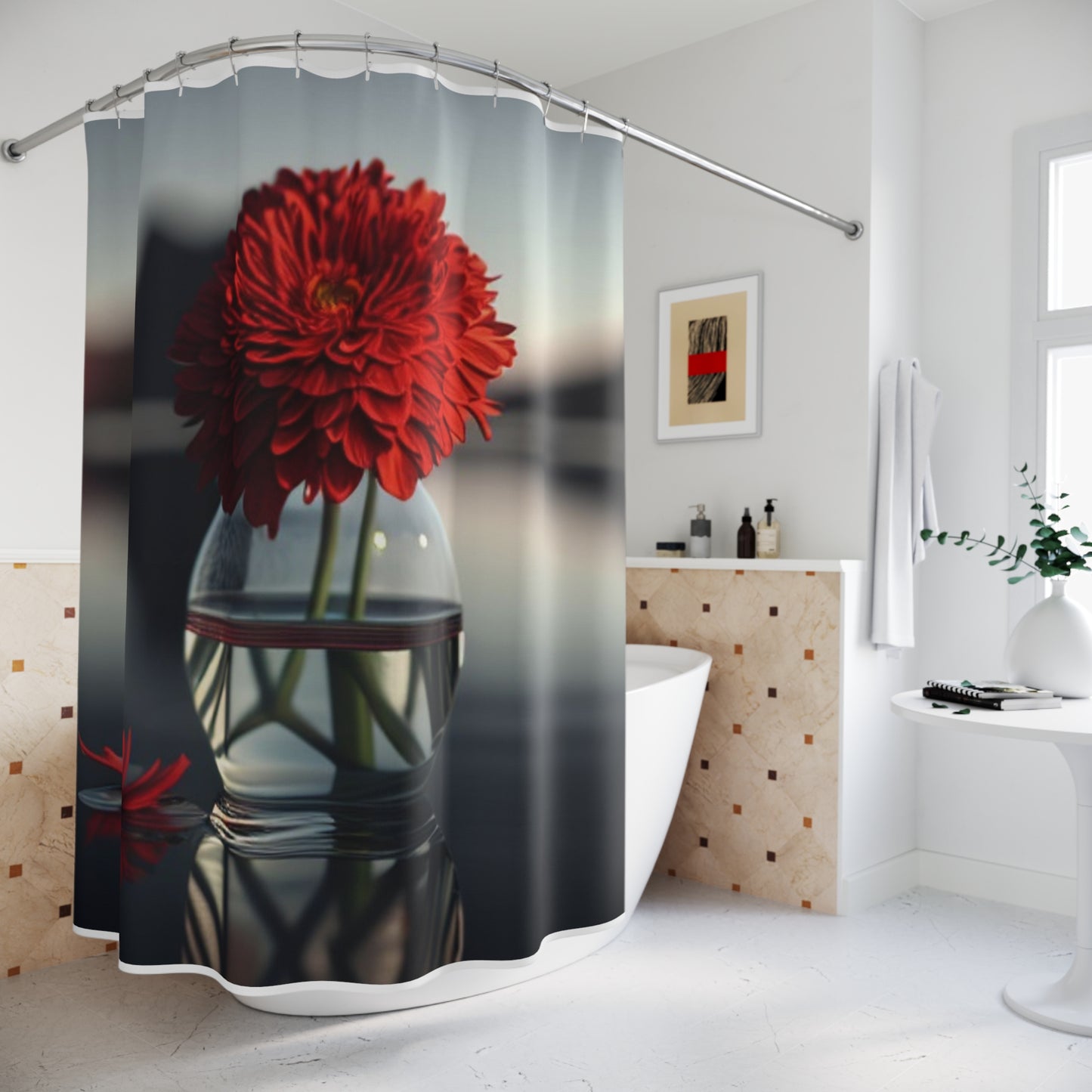 Polyester Shower Curtain Chrysanthemum 2