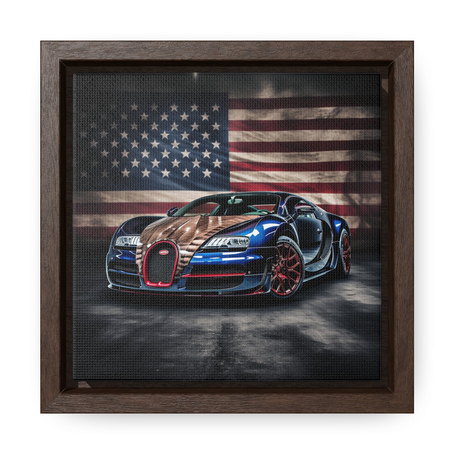 Gallery Canvas Wraps, Square Frame Bugatti American Flag 4