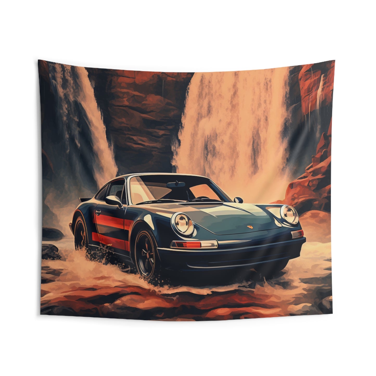 Indoor Wall Tapestries American Flag Porsche Abstract 3