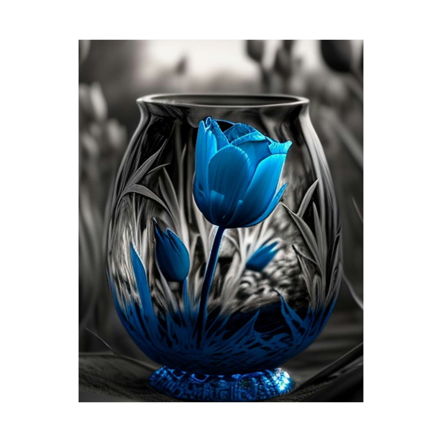 Premium Matte Vertical Posters Tulip Blue 3