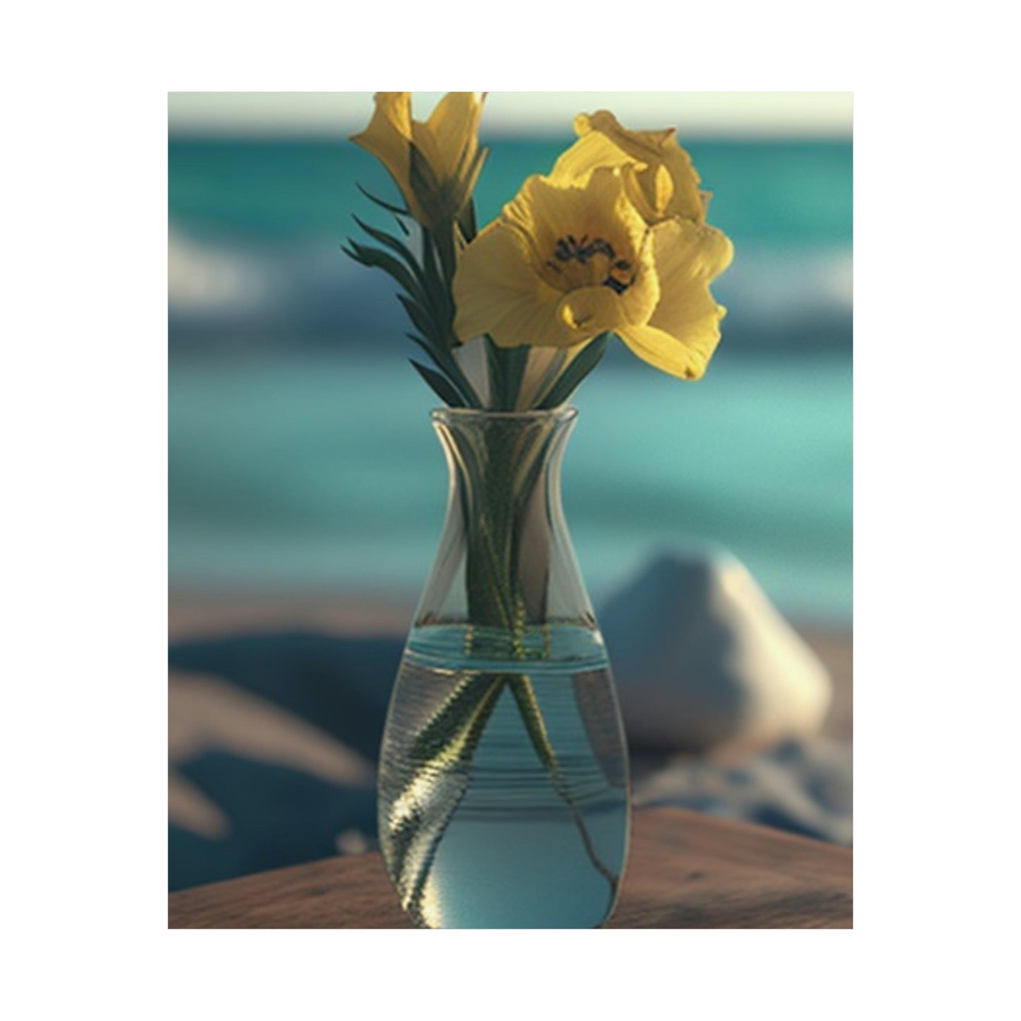 Premium Matte Vertical Posters Yellow Gladiolus glass 4