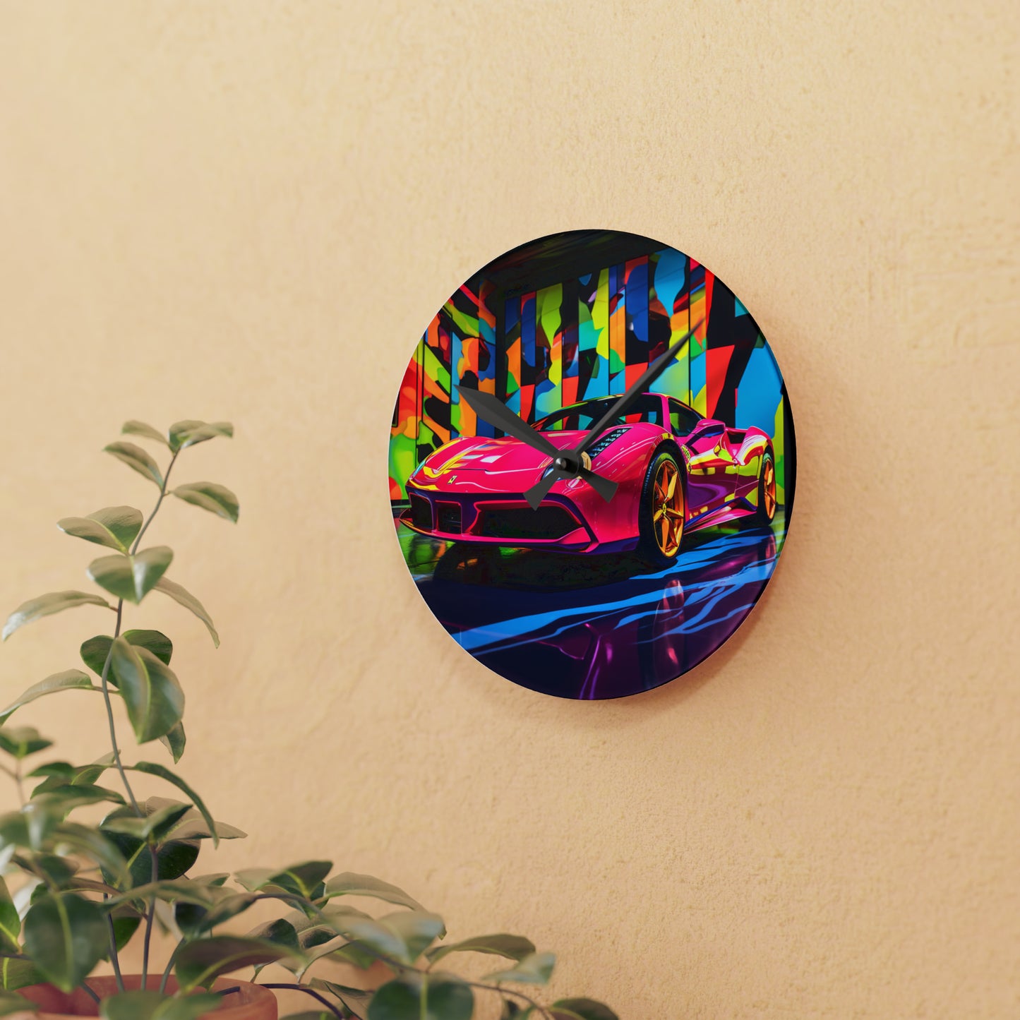 Acrylic Wall Clock Ferrari Flair Macro 1