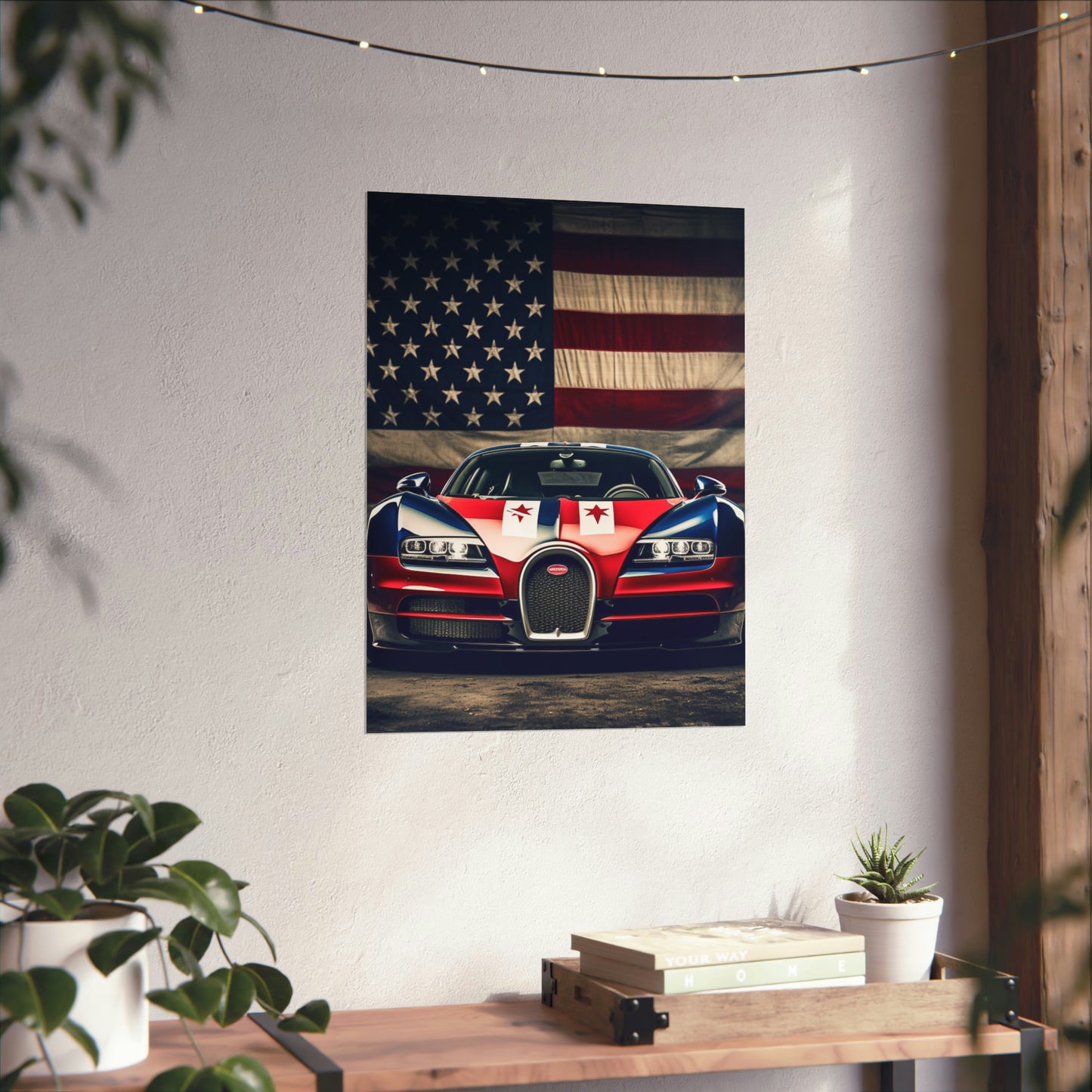 Premium Matte Vertical Posters Bugatti American Flag 3