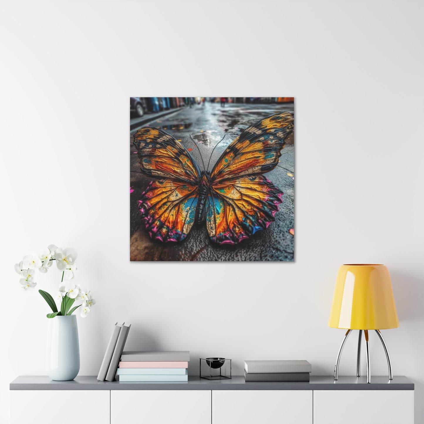 Canvas Gallery Wraps Liquid Street Butterfly 1