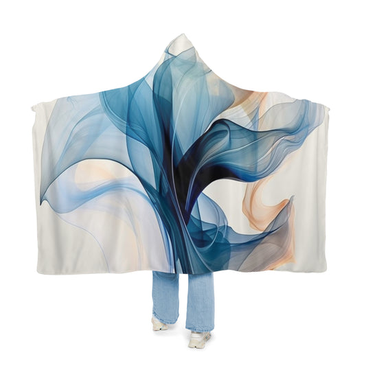 Snuggle Hooded Blanket Blue Tluip Abstract 3