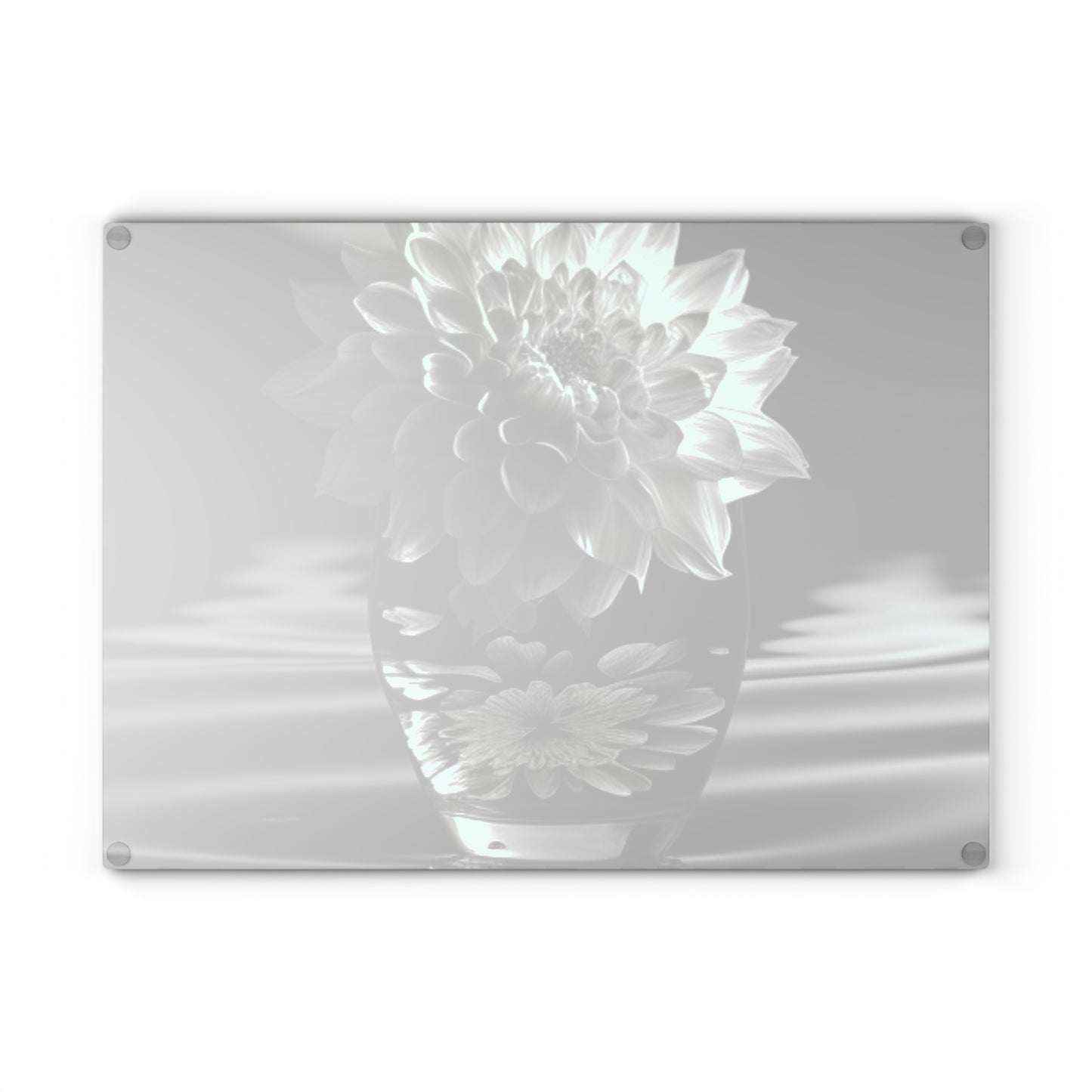 Glass Cutting Board White Dahlia 4