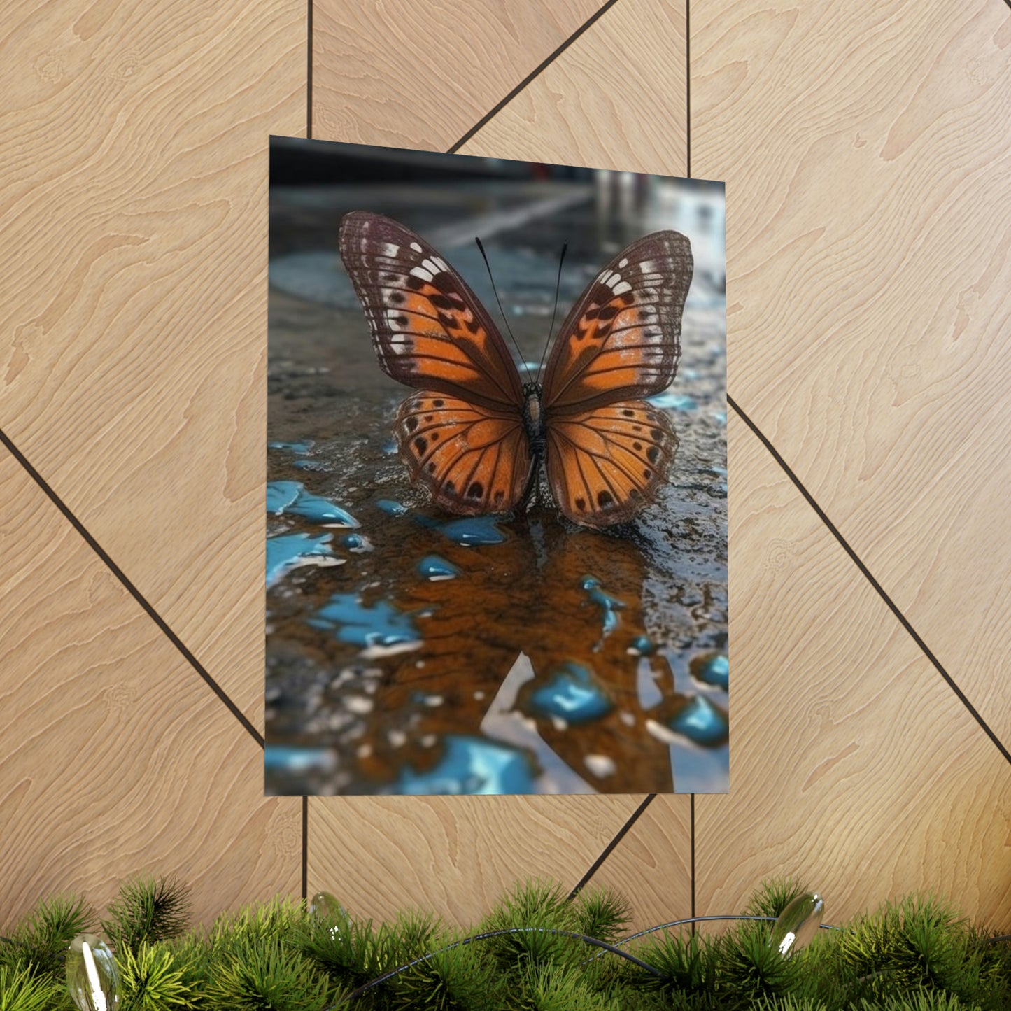 Premium Matte Vertical Posters Water Butterfly Street 2