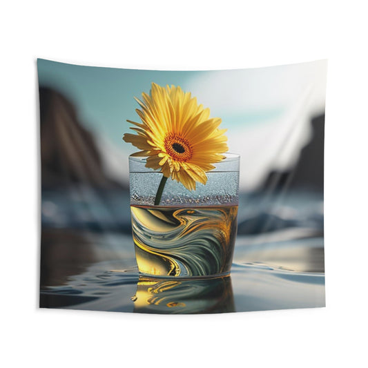 Indoor Wall Tapestries yello Gerbera glass 2