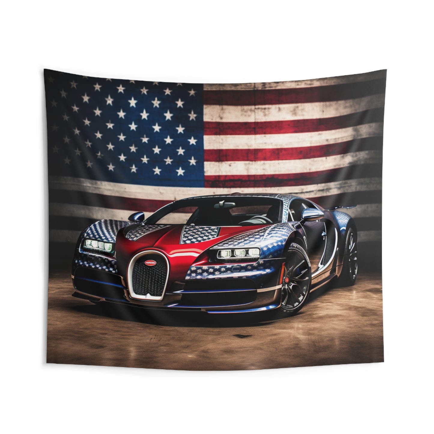 Indoor Wall Tapestries Bugatti American Flag 1