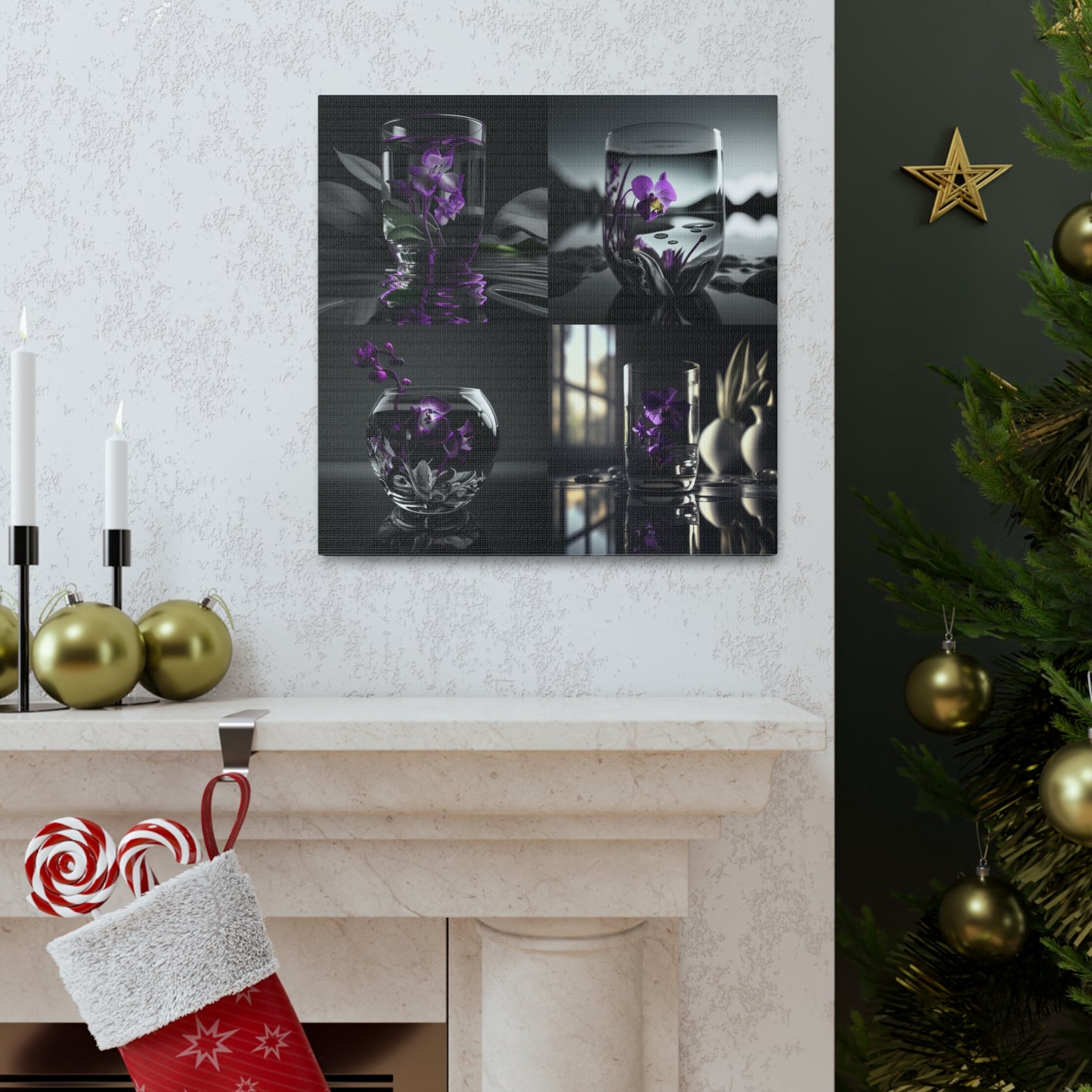 Canvas Gallery Wraps Purple Orchid Glass vase 5