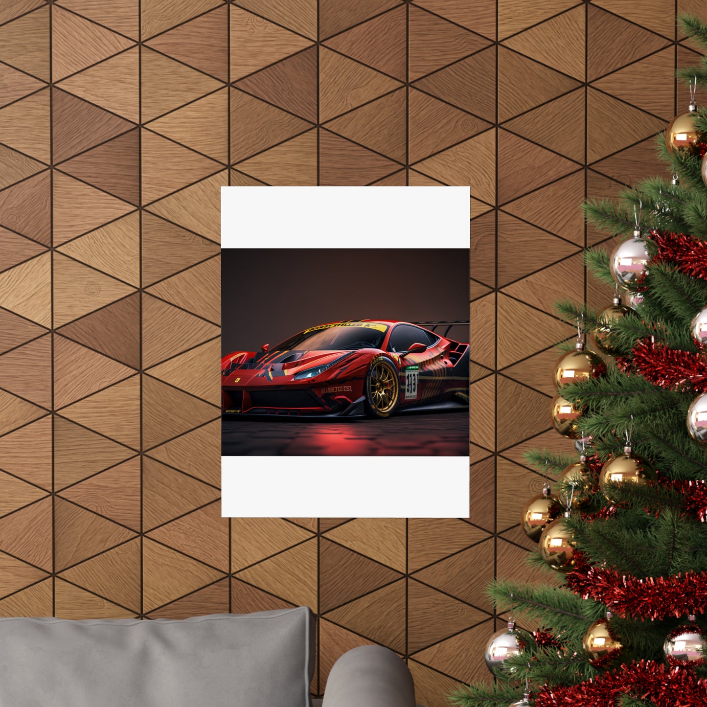 Premium Matte Vertical Posters Ferrari Red 1