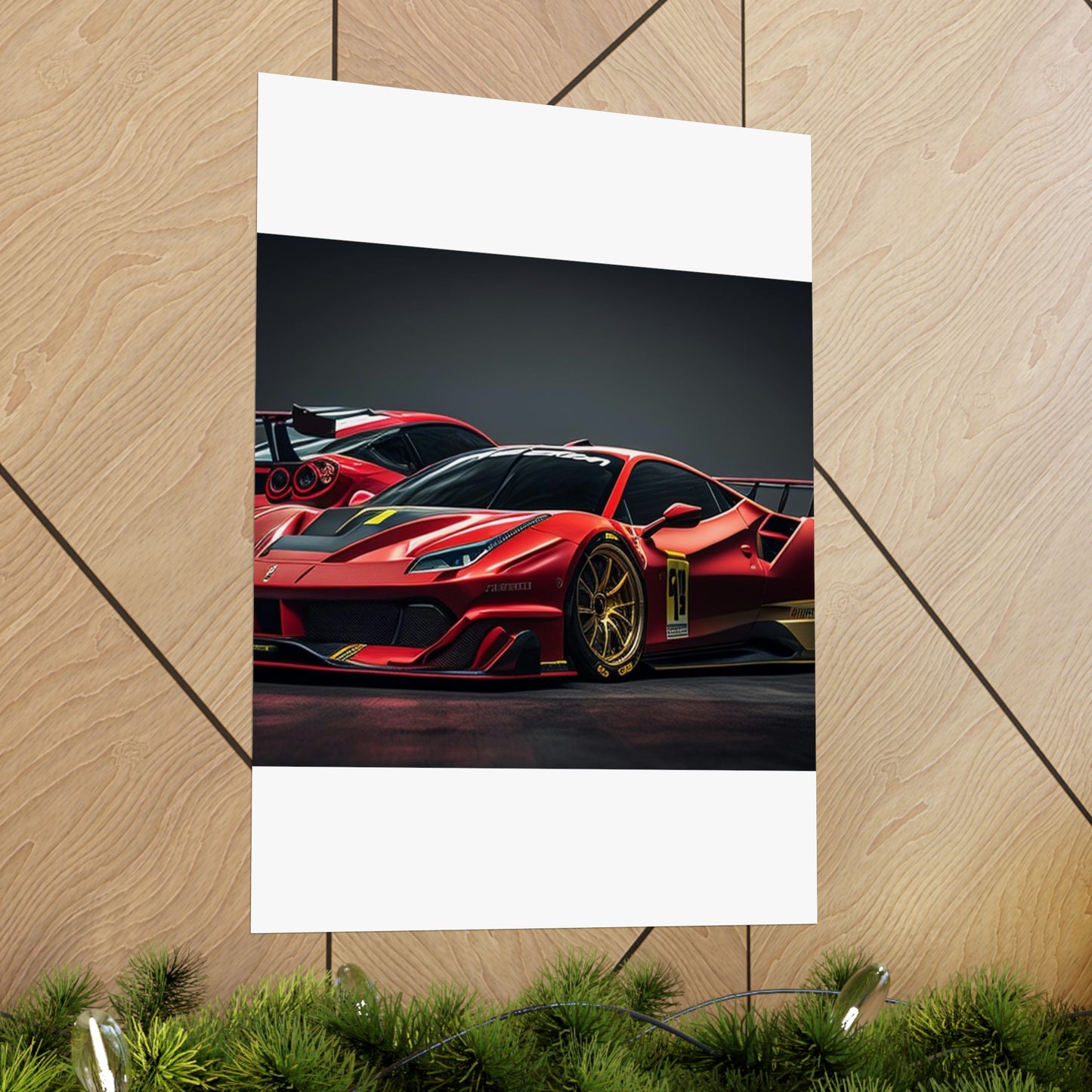 Premium Matte Vertical Posters Ferrari Red 3