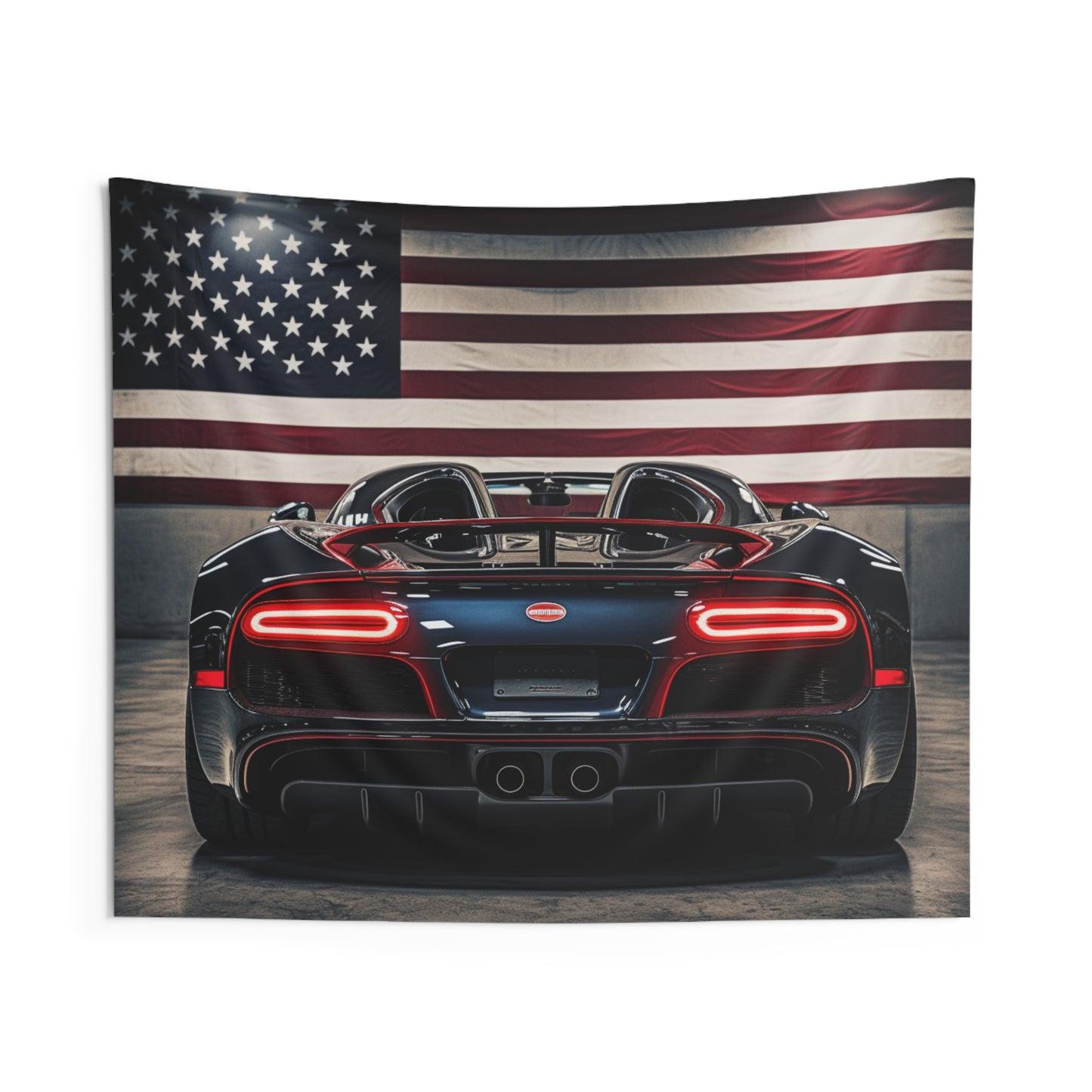 Indoor Wall Tapestries American Flag Background Bugatti 4