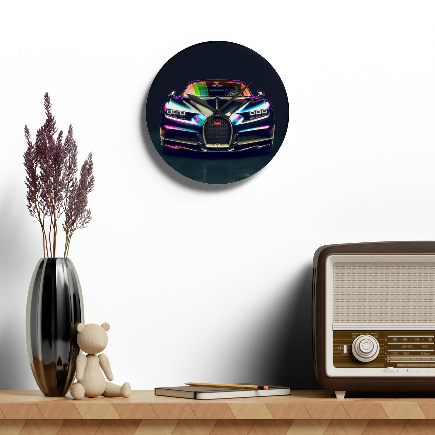 Acrylic Wall Clock Hyper Bugatti Chiron 4