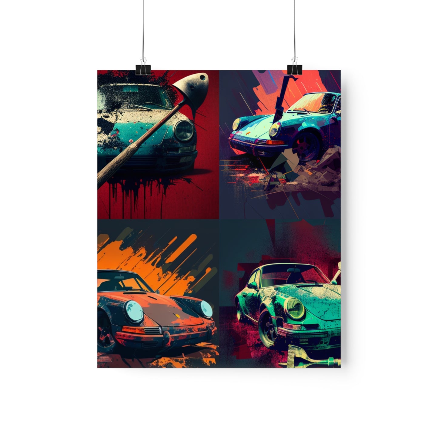 Premium Matte Vertical Posters Porsche Abstract 5