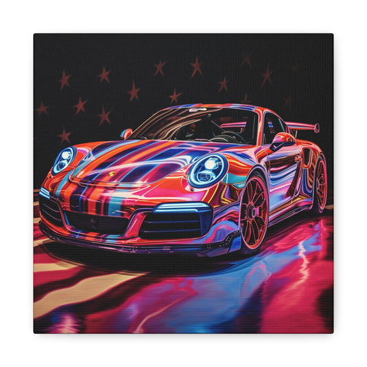 Canvas Gallery Wraps Macro American Flag Porsche 4