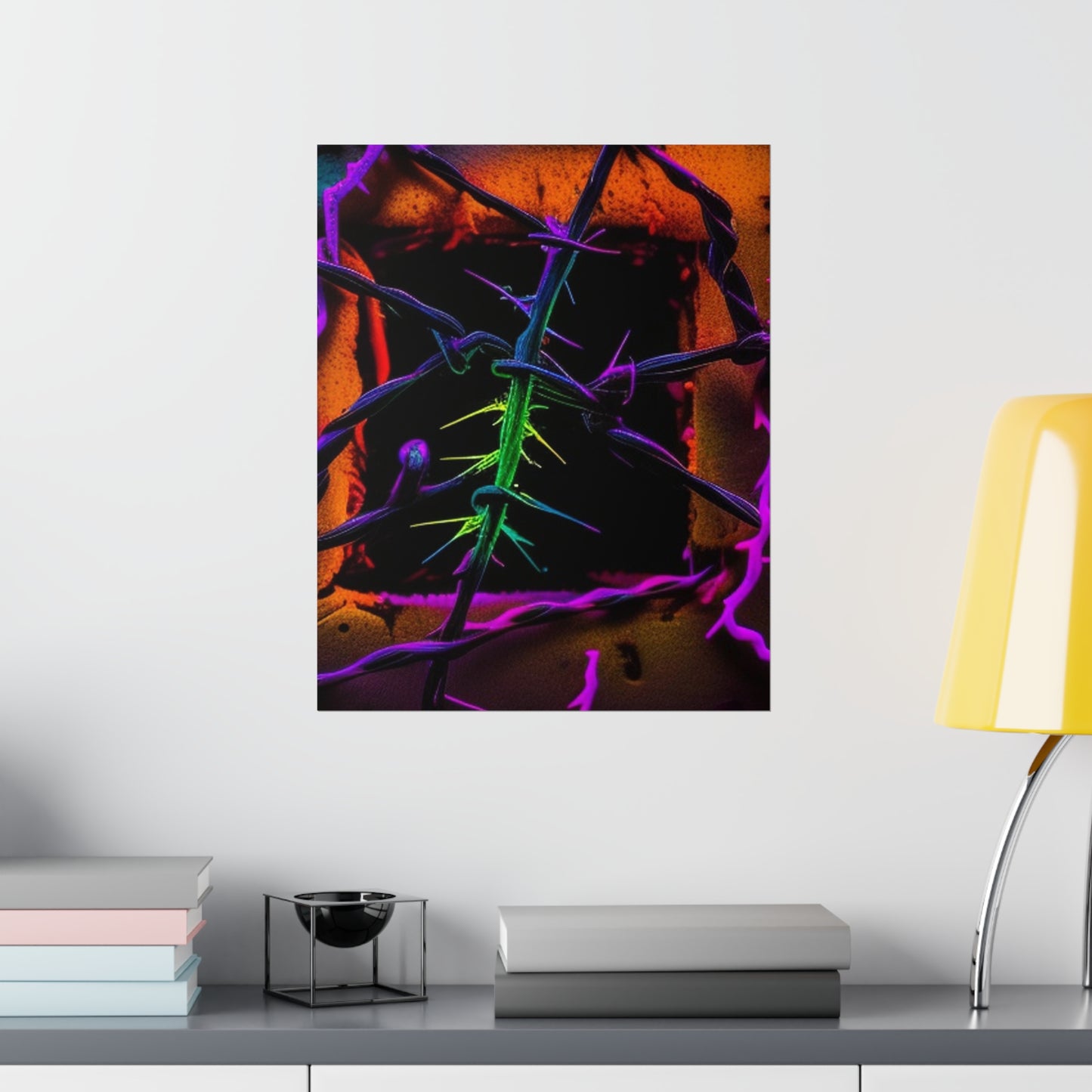 Premium Matte Vertical Posters Macro Neon Barbs 1