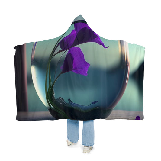 Snuggle Hooded Blanket Purple Sweet pea in a vase 2