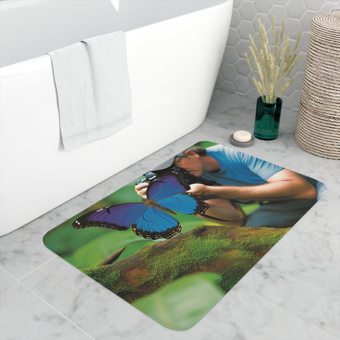 Memory Foam Bath Mat Jungle Butterfly 4