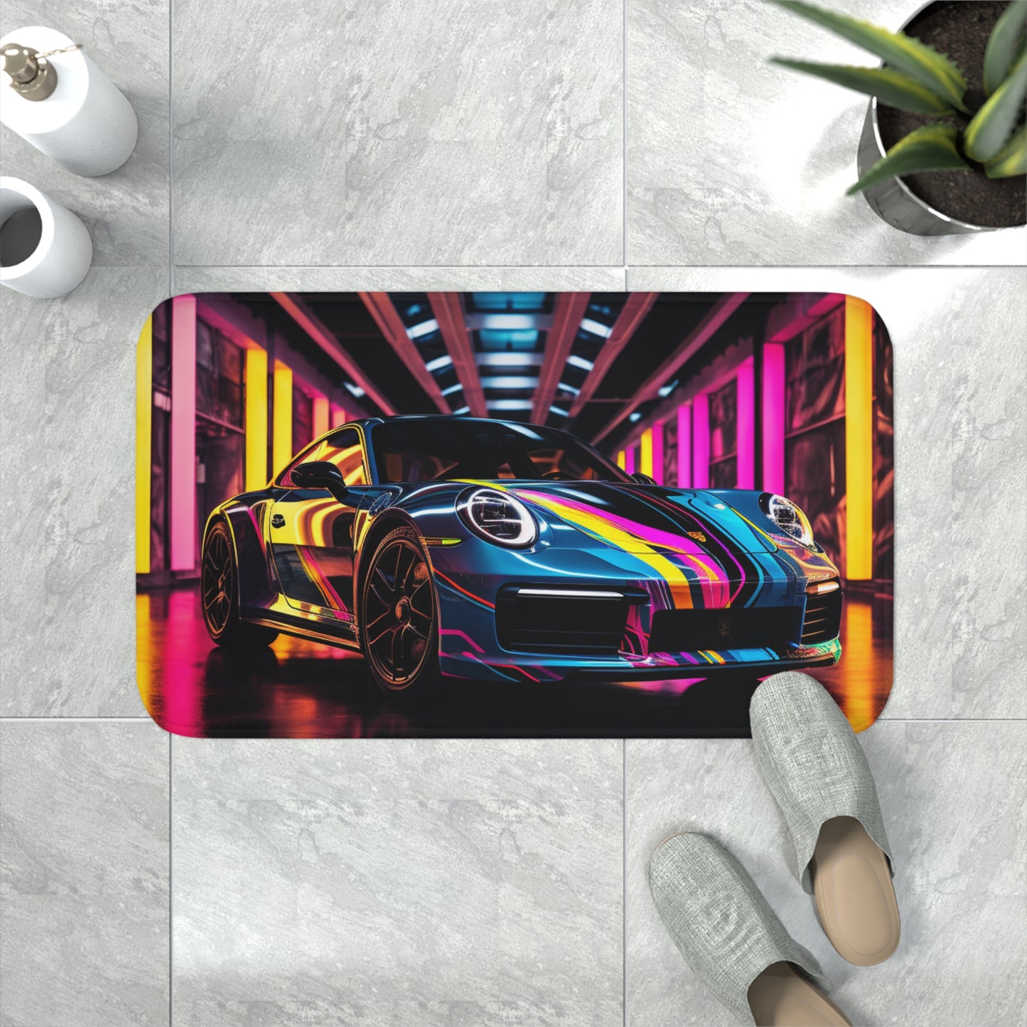 Memory Foam Bath Mat Macro Porsche 1